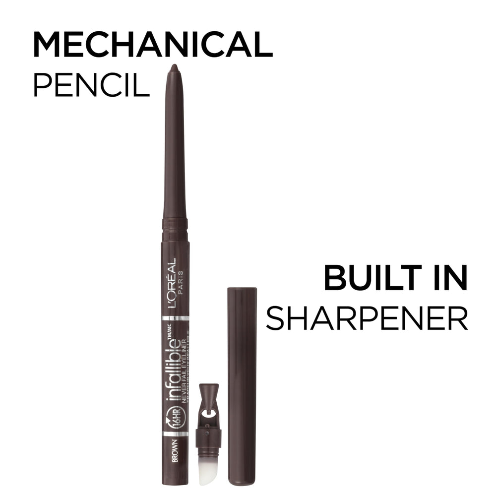 Delineador Infallible de Loreal Paris, punta diseñada para trazos definidos.