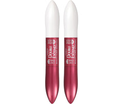 L'Oreal Paris Double Extend dual-brush tool applying primer then mascara for length.