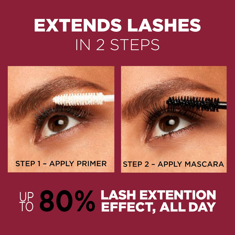 L'Oréal Paris Double Extend capa alargadora envuelve cada pestaña para mayor extension