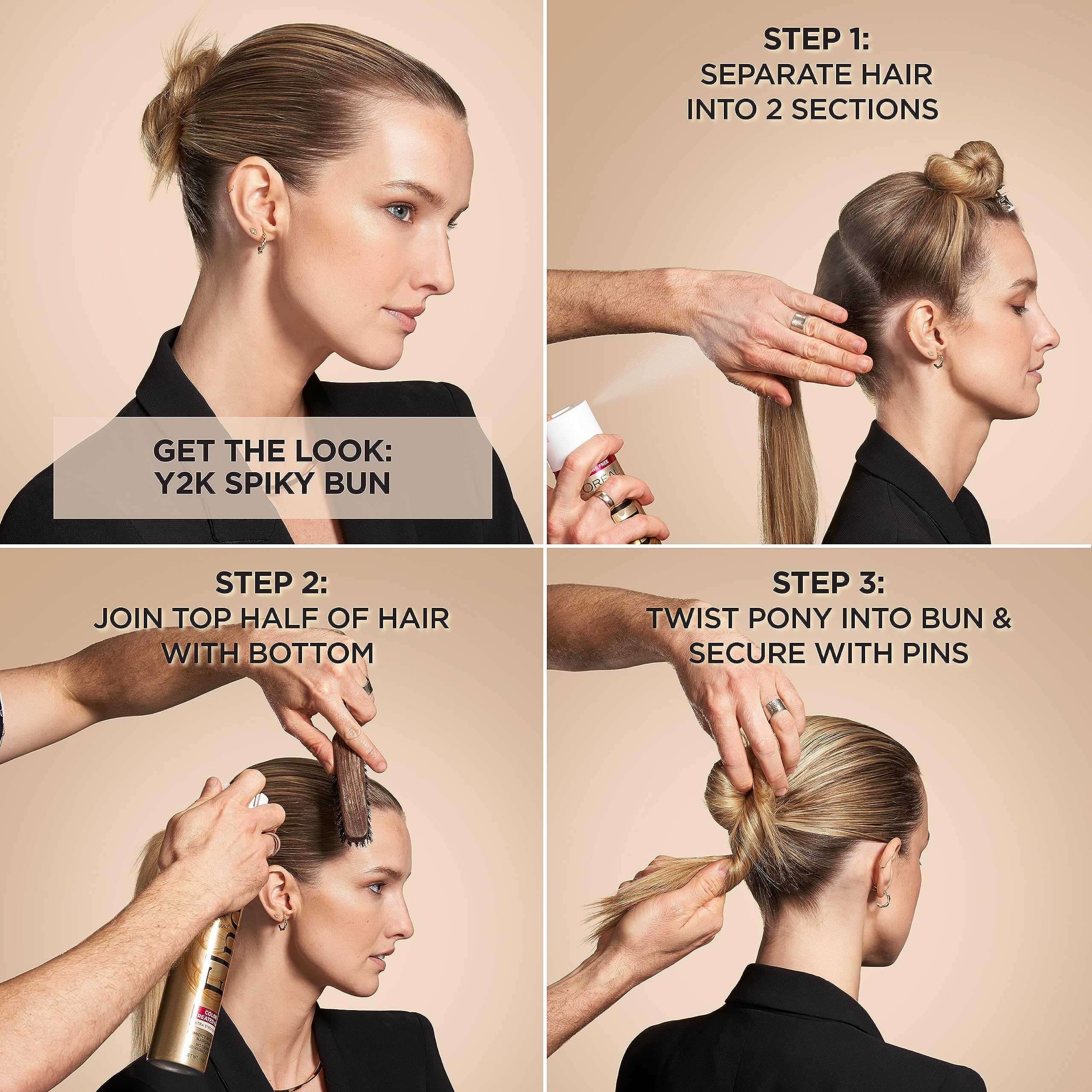L'Oreal Paris Elnett Satin helps color-treated hair maintain vibrant shine.