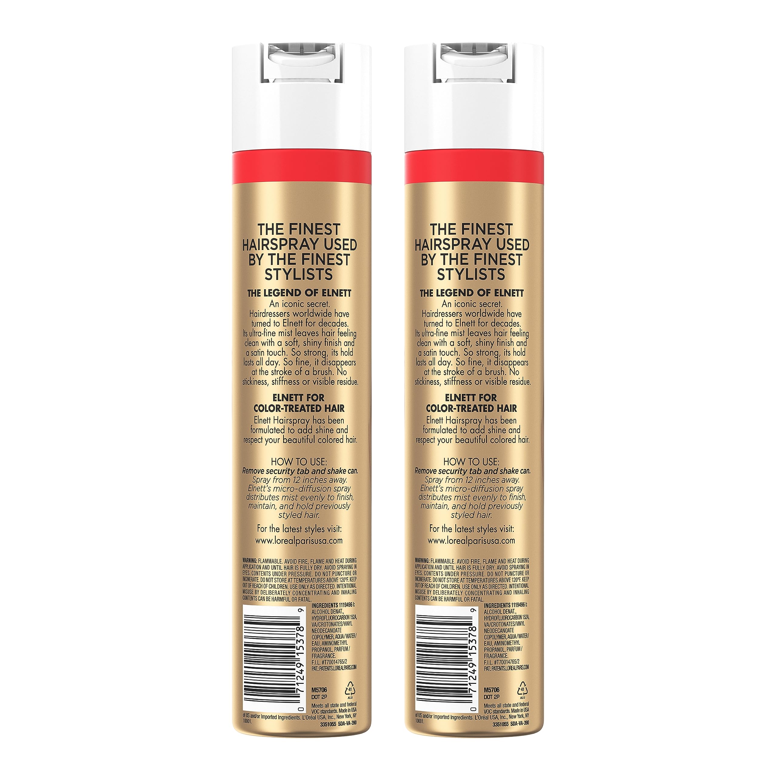 L'Oreal Paris Elnett Satin pack of 2 offers value and convenience.