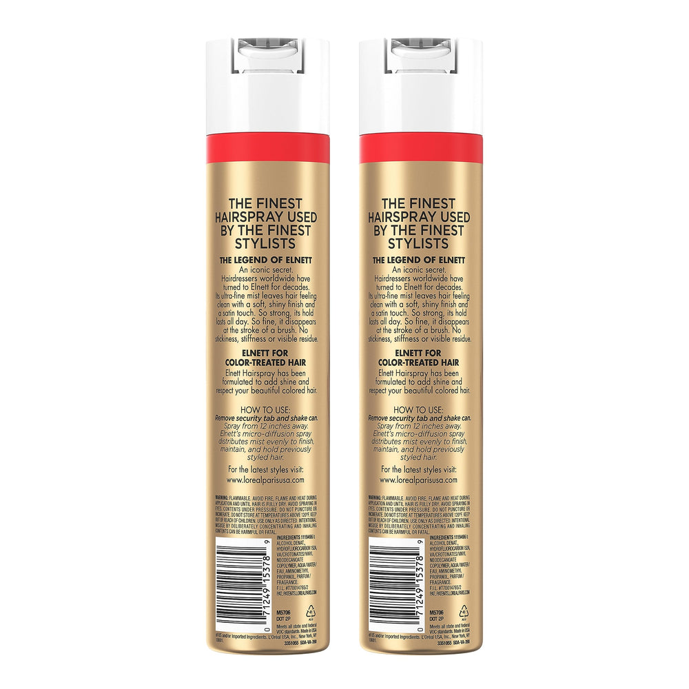 L'Oreal Paris Elnett Satin pack of 2 offers value and convenience.