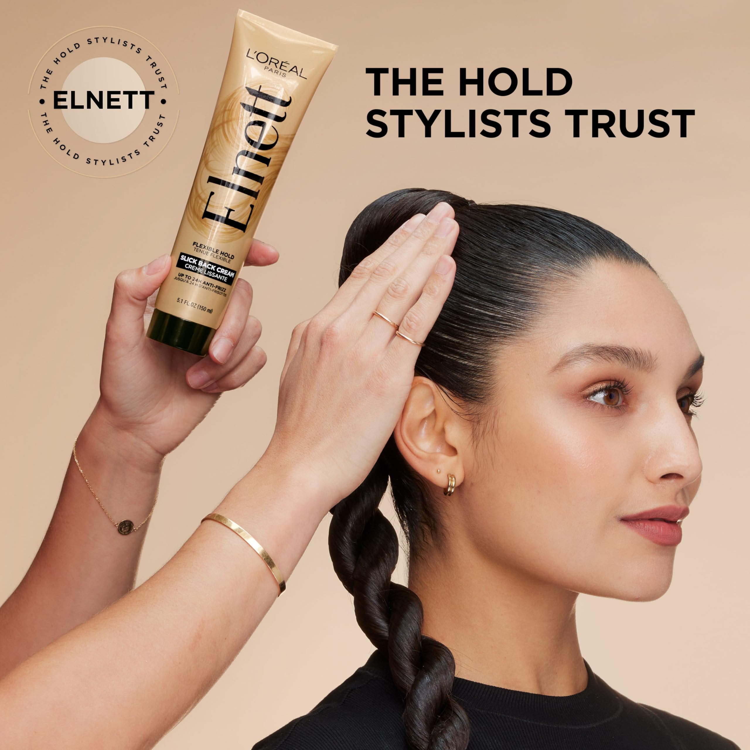 L'Oreal Paris Elnett Slick Back control del frizz para cabello liso