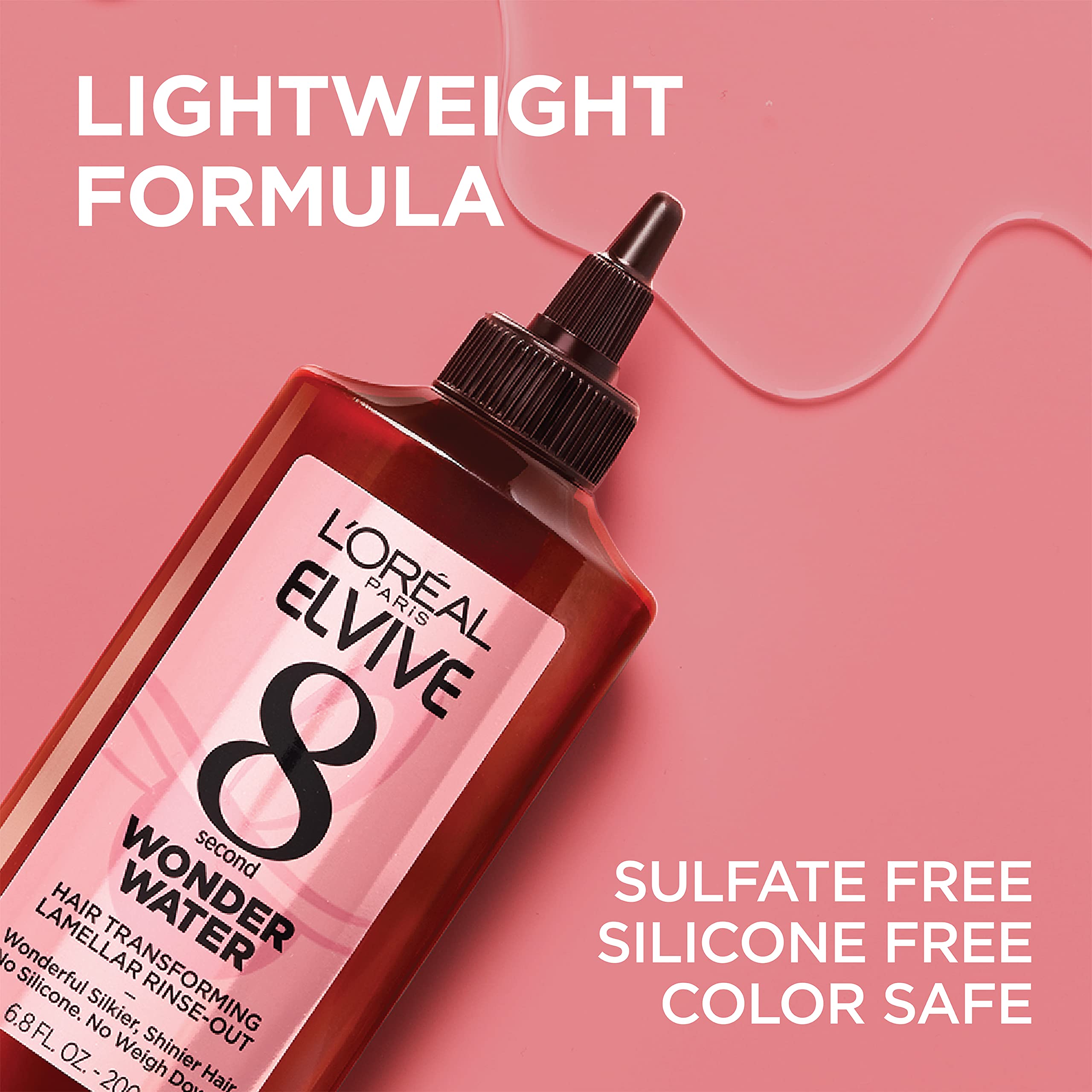 L’Oréal Paris Elvive Agua Lamellar, textura ligera y sin peso para cabello rizado.