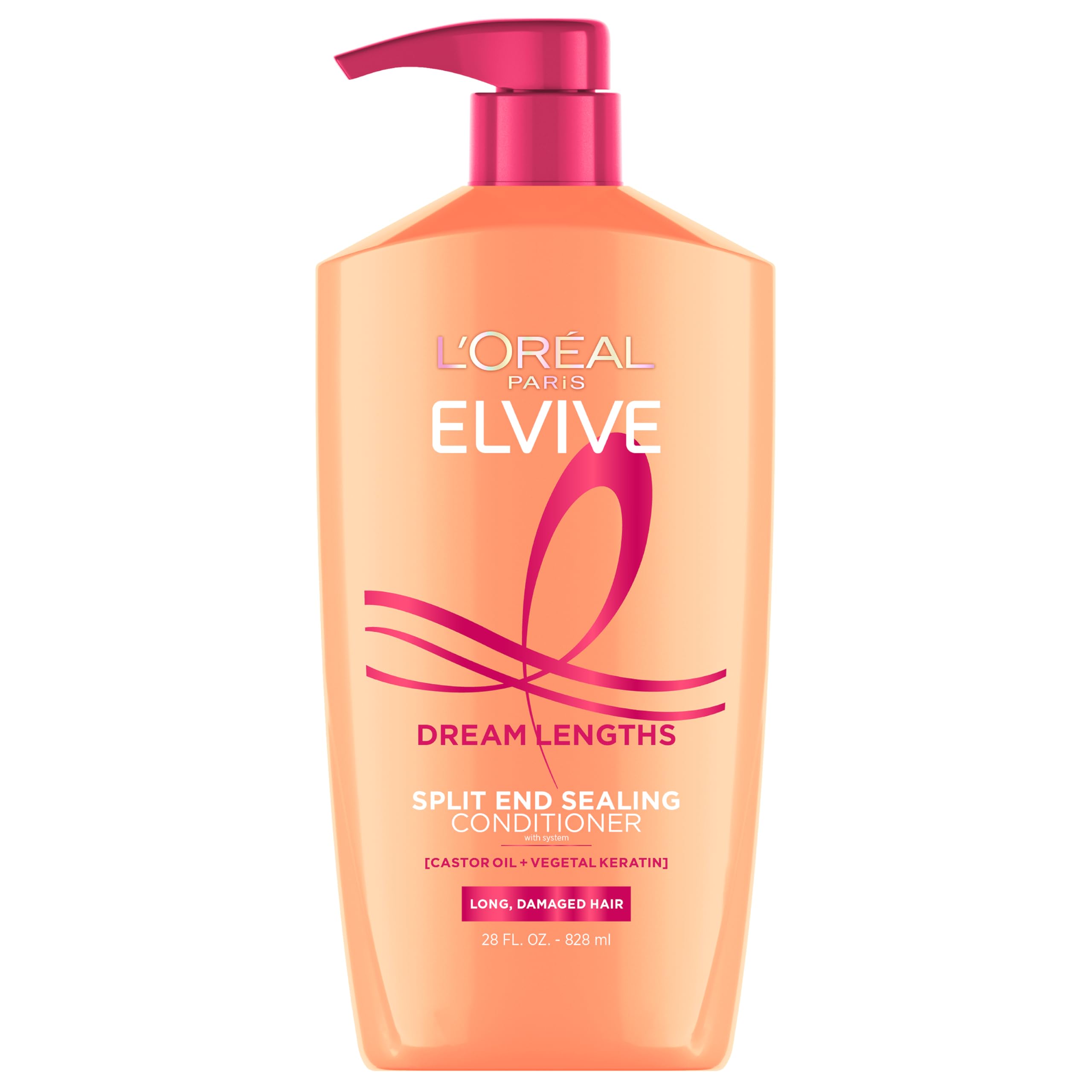 L'Oreal Paris Elvive Dream Lengths: botella de acondicionador desenredante para cabello largo.