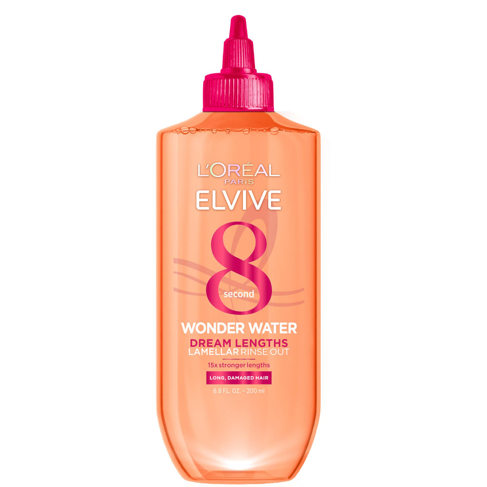 Botella de L'Oreal Paris Elvive Dream Lengths, detalle del envase laminado