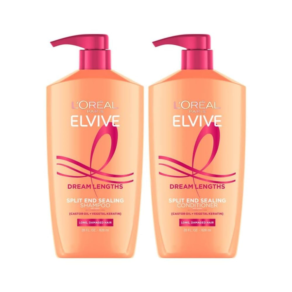 Champú Elvive Dream Lengths en botella limpia el cabello sin pesarlo y cuida el largo