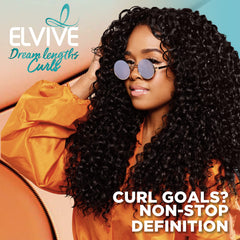 L’Oréal Paris Elvive Dream Lengths Curls define-and-shape shot, showing defined, bouncy curls.