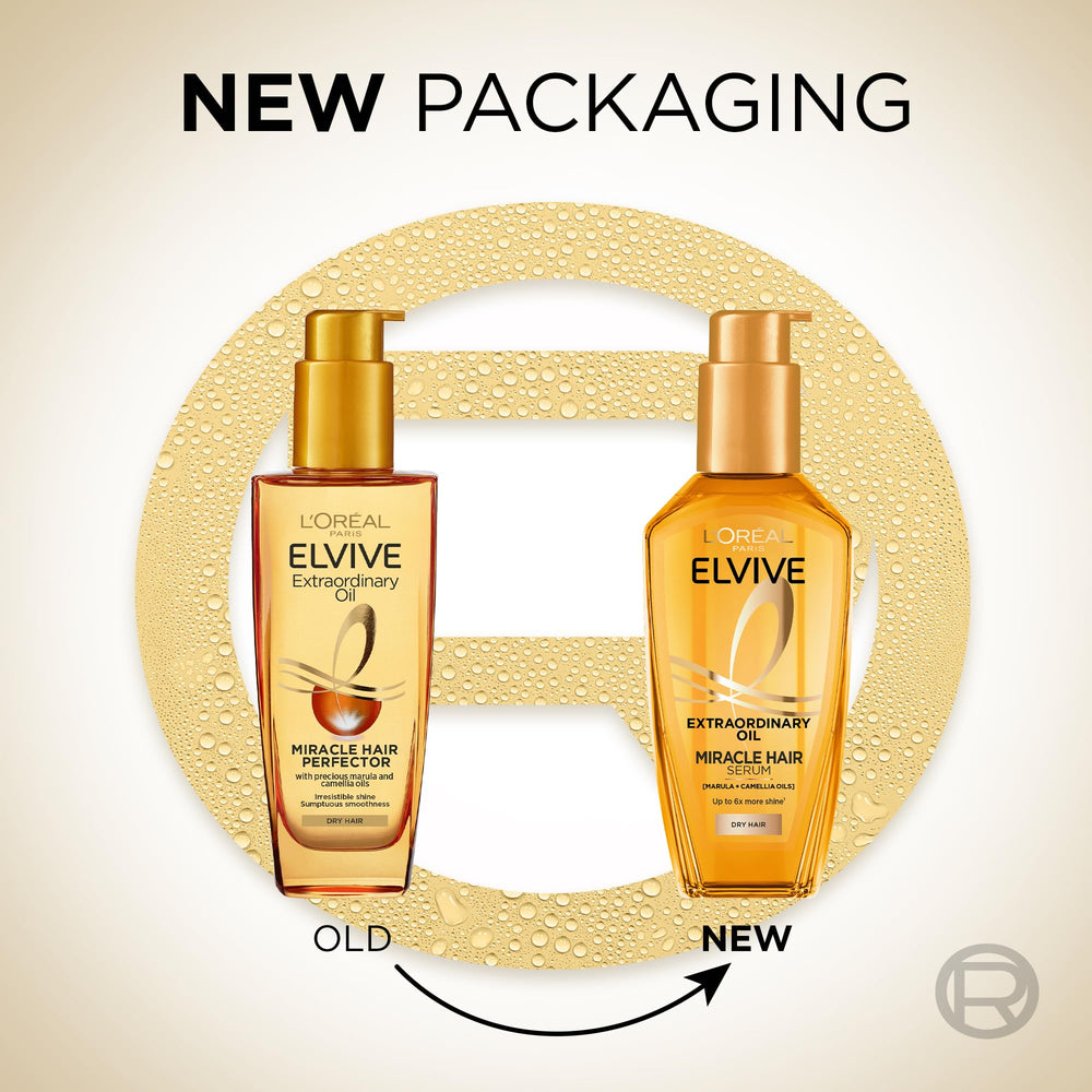 Elvive Extraordinary Oil drops on hair for nourishment and shine