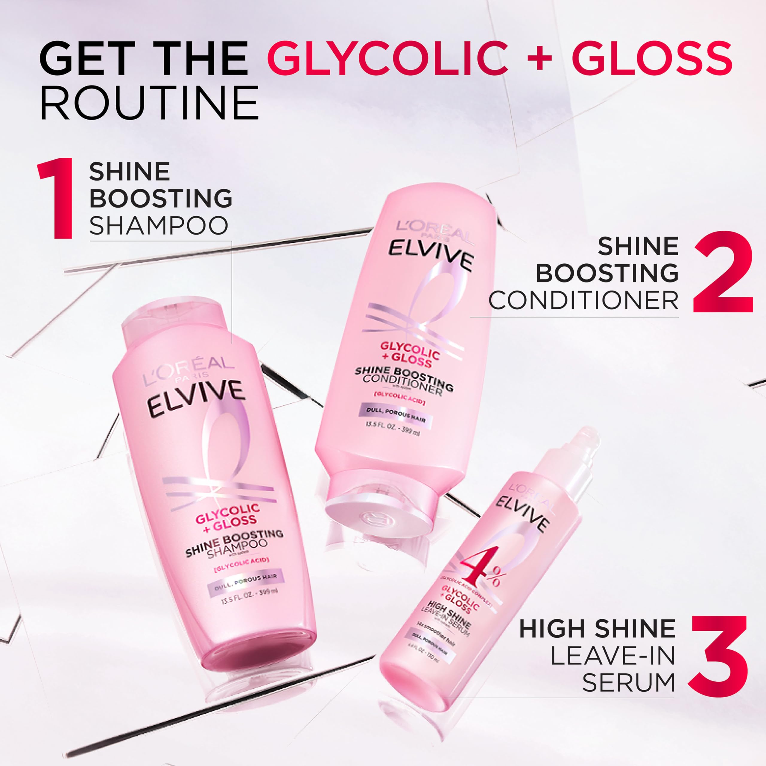 L'Oréal Paris Elvive Glycolic + Gloss Rutina de lavado para cabello poroso
