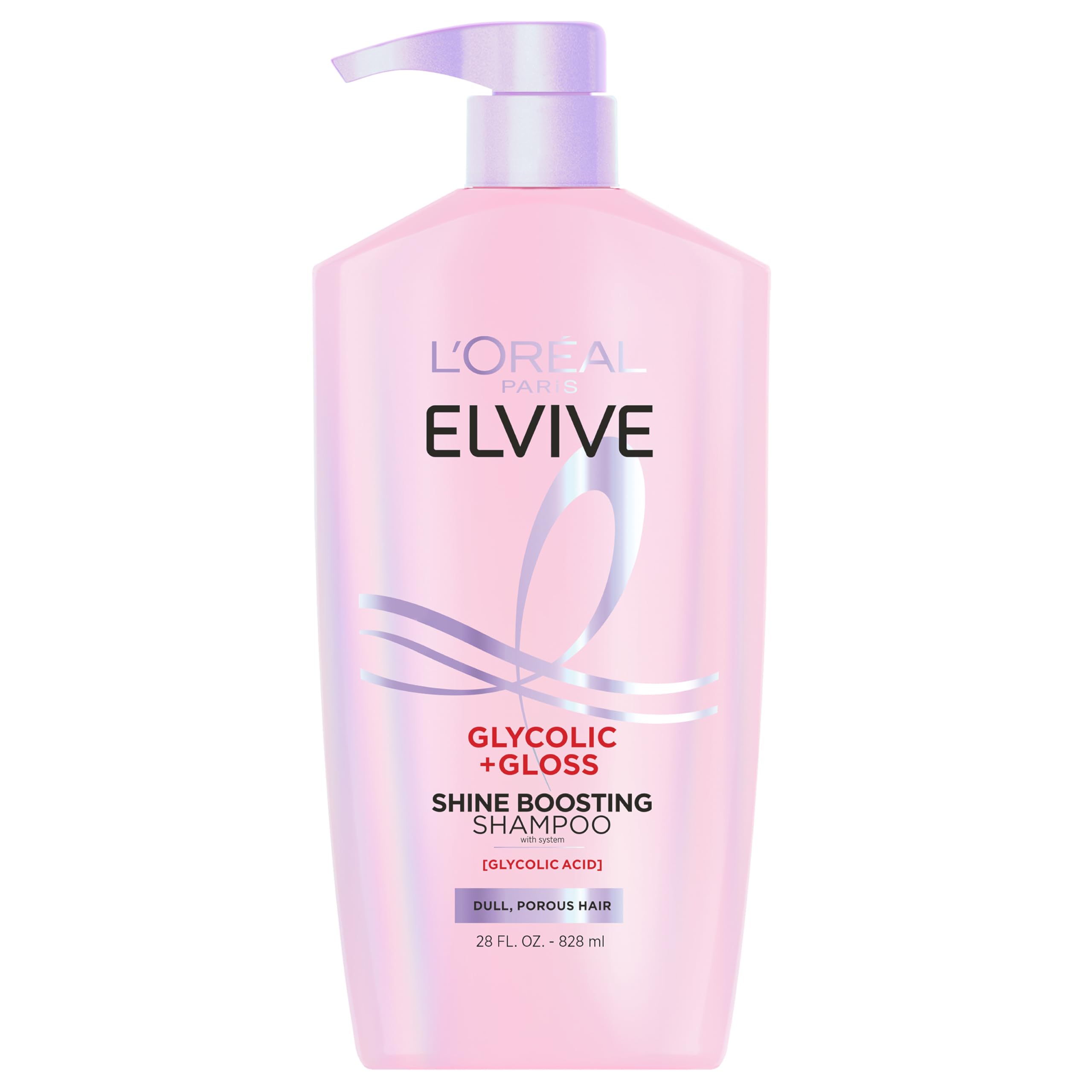 L'Oréal Paris Elvive Glycolic + Gloss Shampoo botella con brillo inmediato