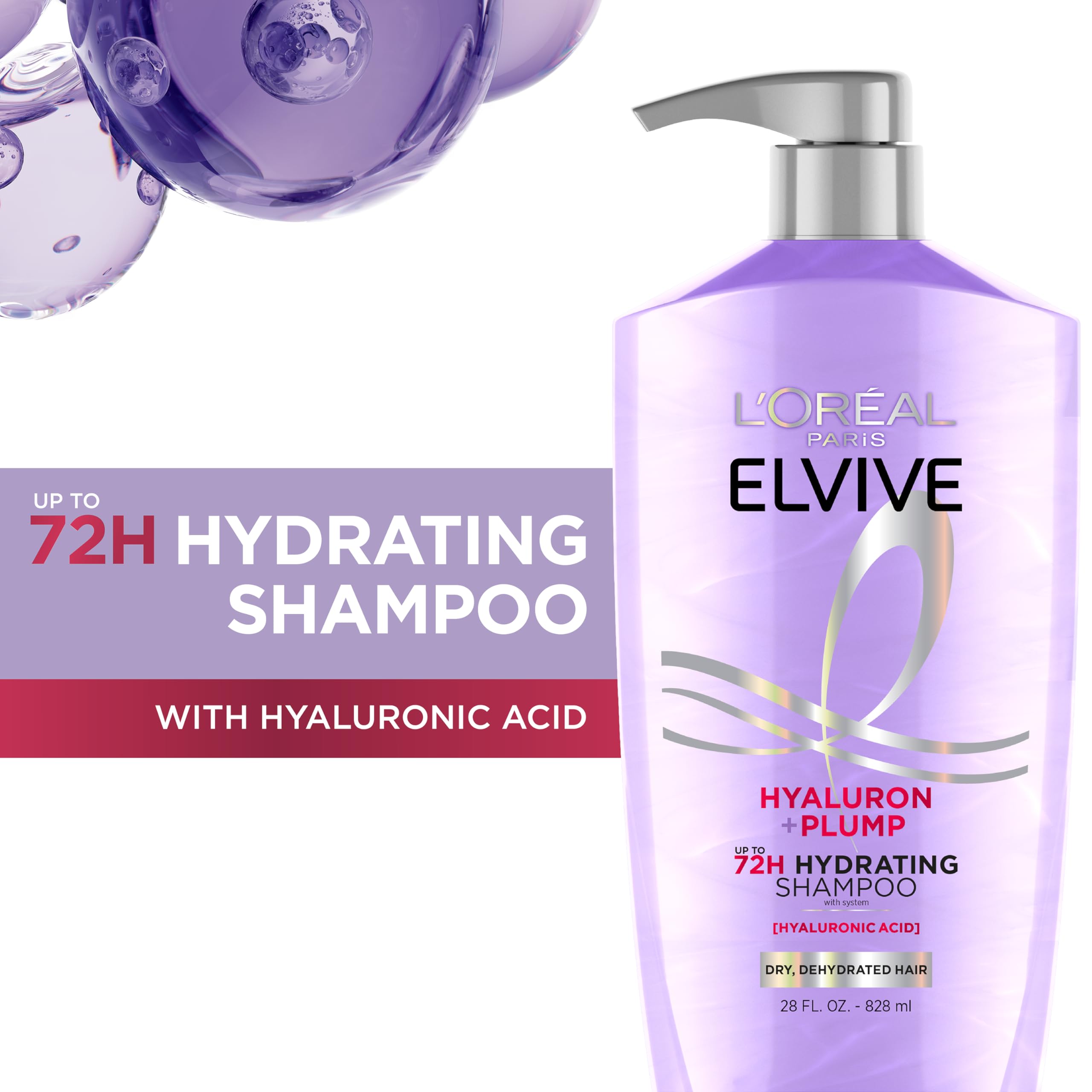 L’Oréal Paris Elvive Hyaluron Plump acondicionador, botella, desenreda y suaviza.
