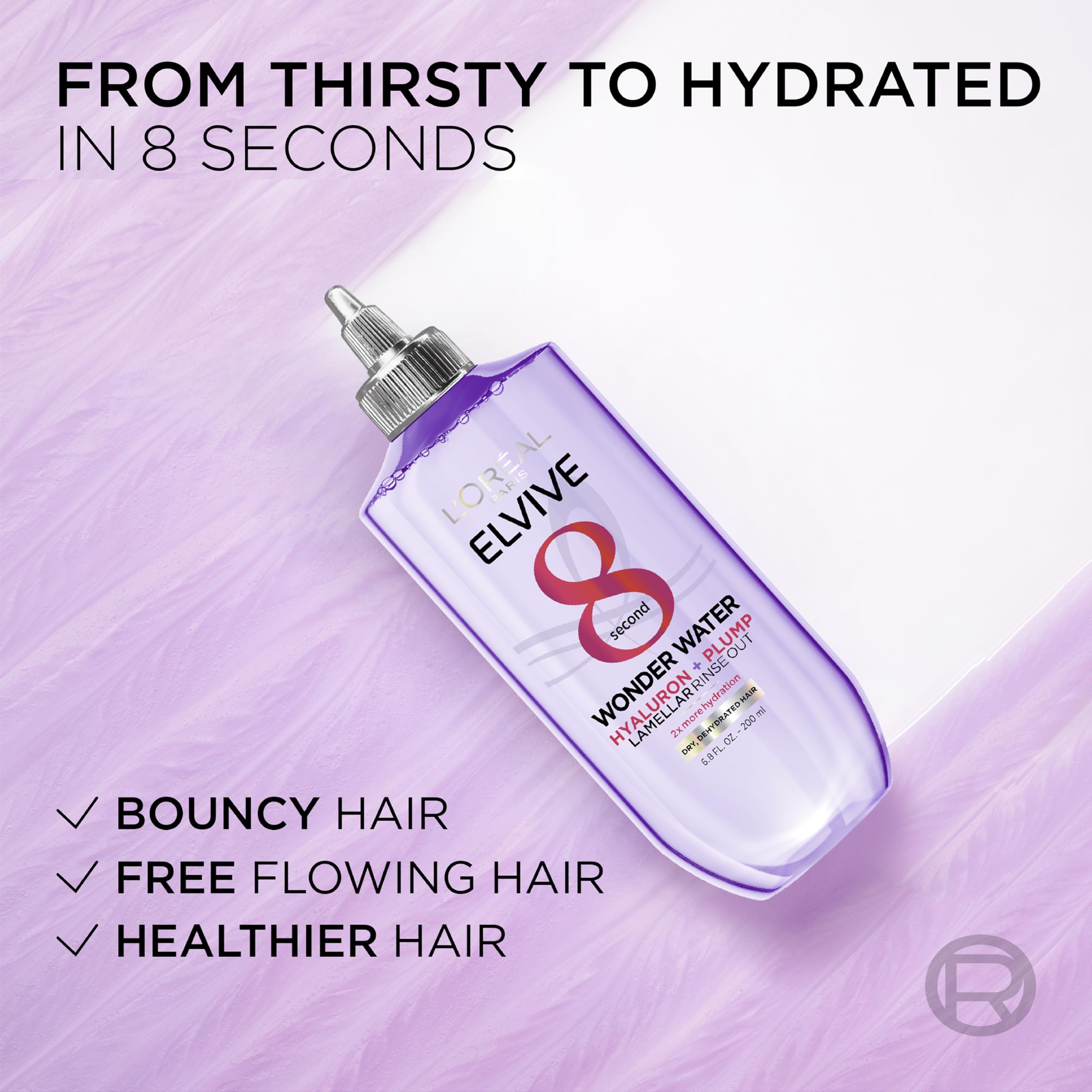 Replumping Serum bottle demonstrates daily leave-in moisture with Hyaluronic Care Complex