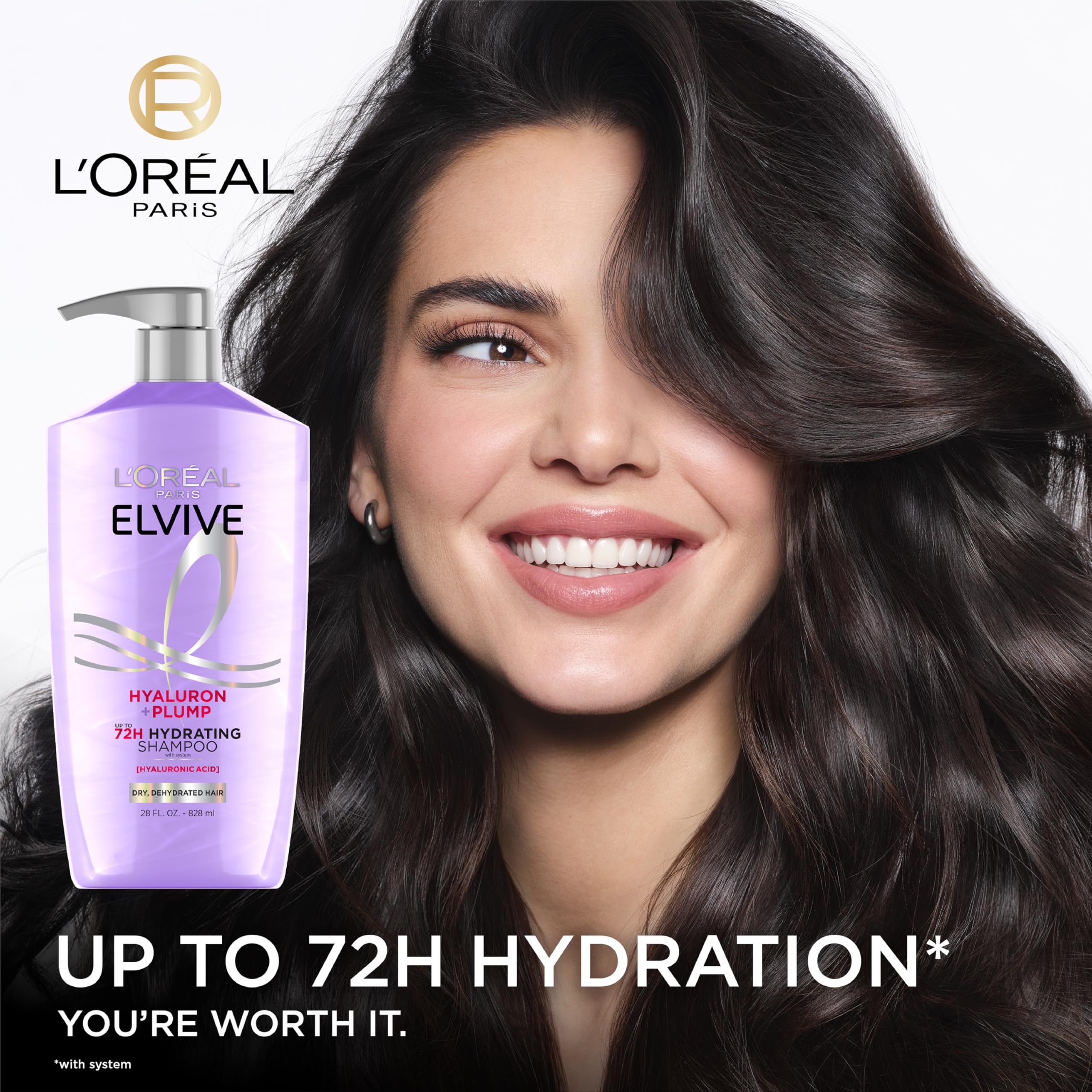 Elvive Hyaluron Plump Wonder Water, envase, hidratación rápida para cabello ligero.