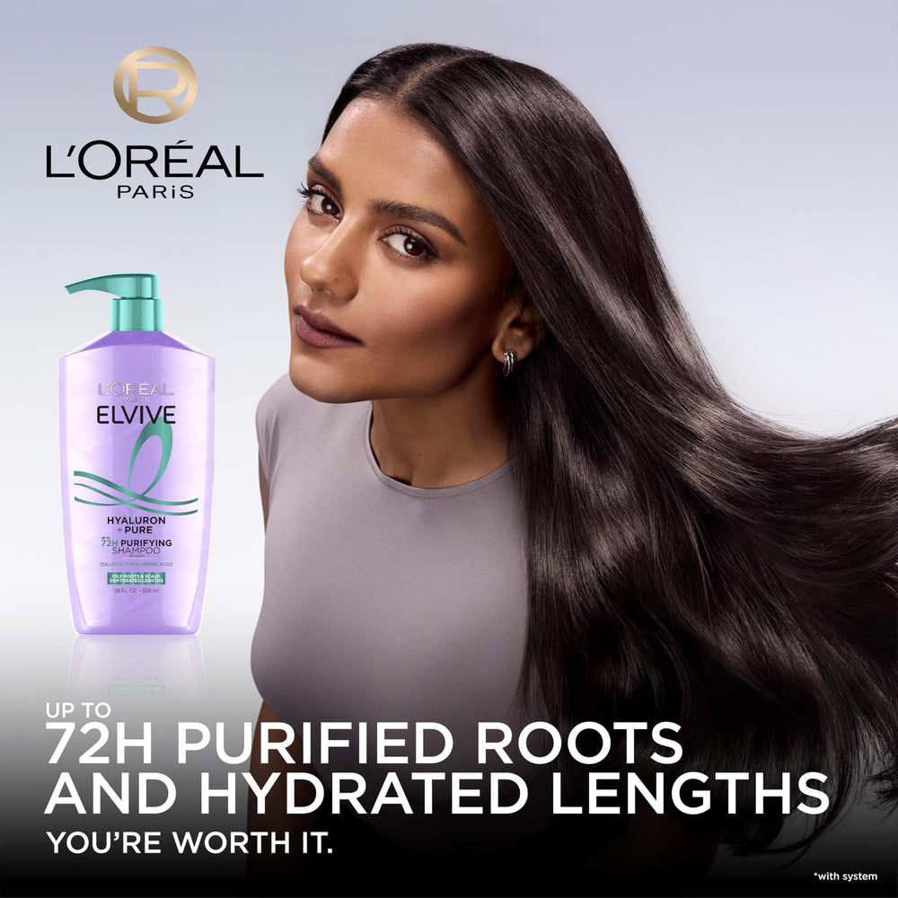 L'Oréal Paris Elvive Hyaluron + Pure, espuma suave, limpia sin resecar las longitudes.