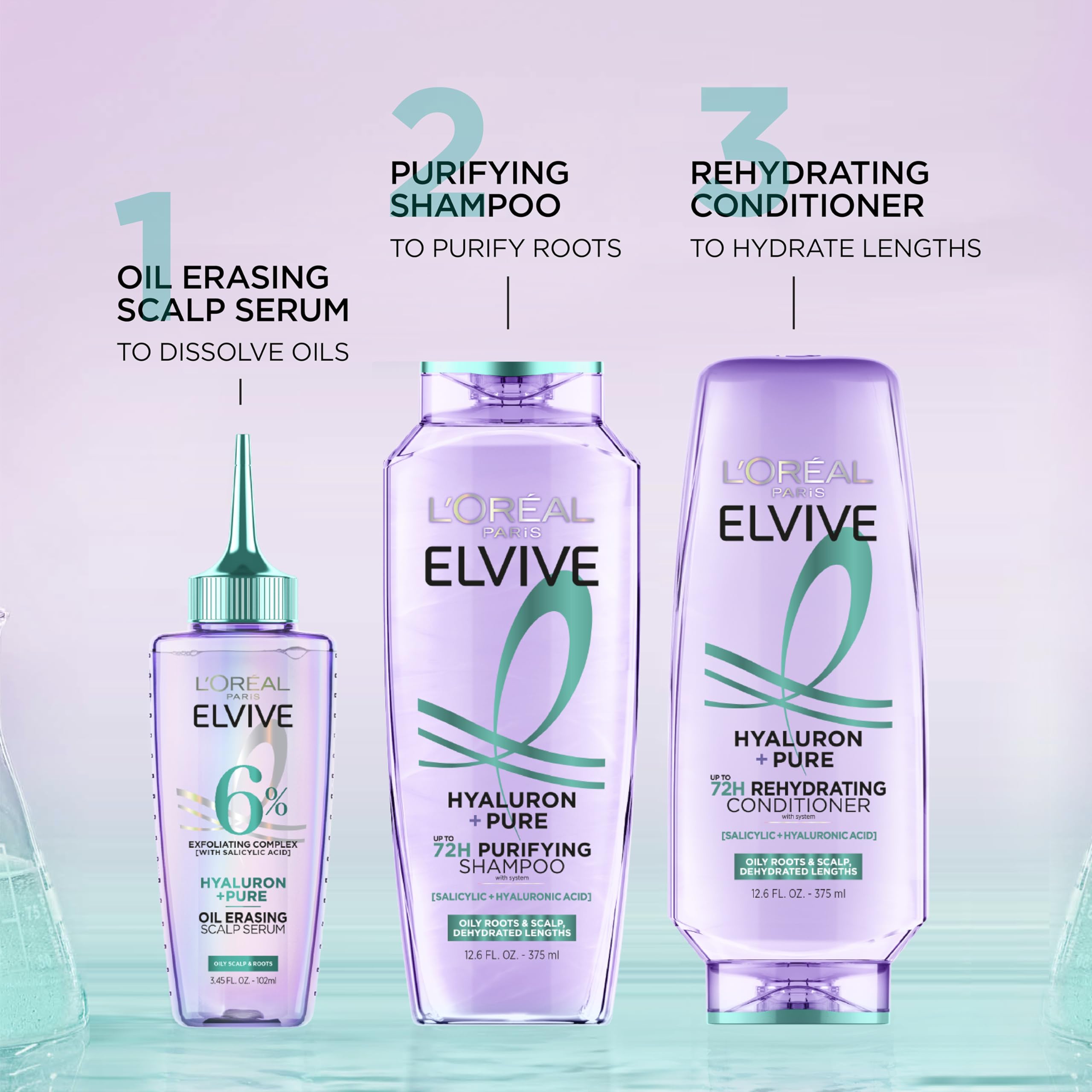 Hair hydration close-up after Hyaluron + Pure use highlighting smooth lengths