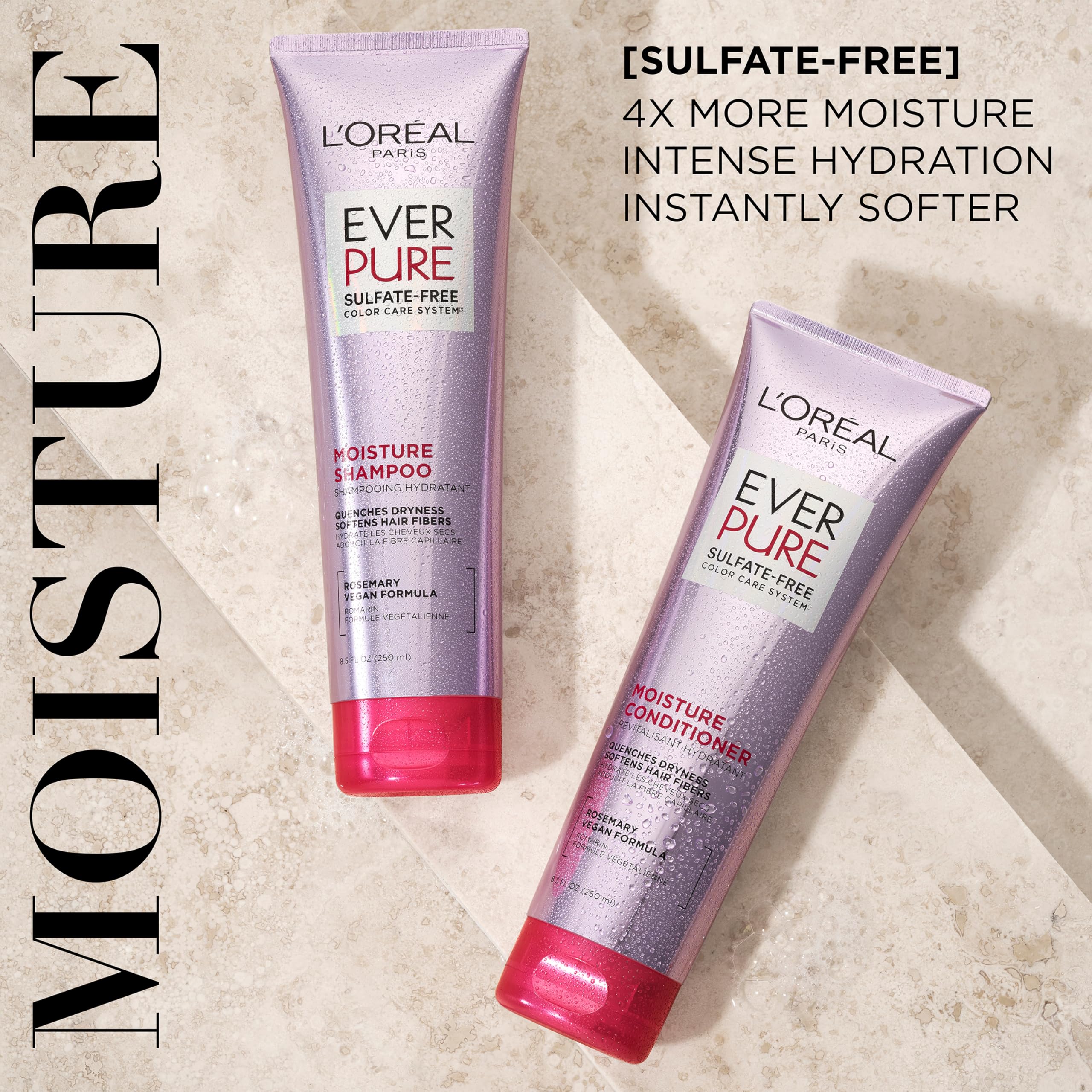 L'Oréal Paris EverPure acondicionador hidratante para pelo teñido suave.