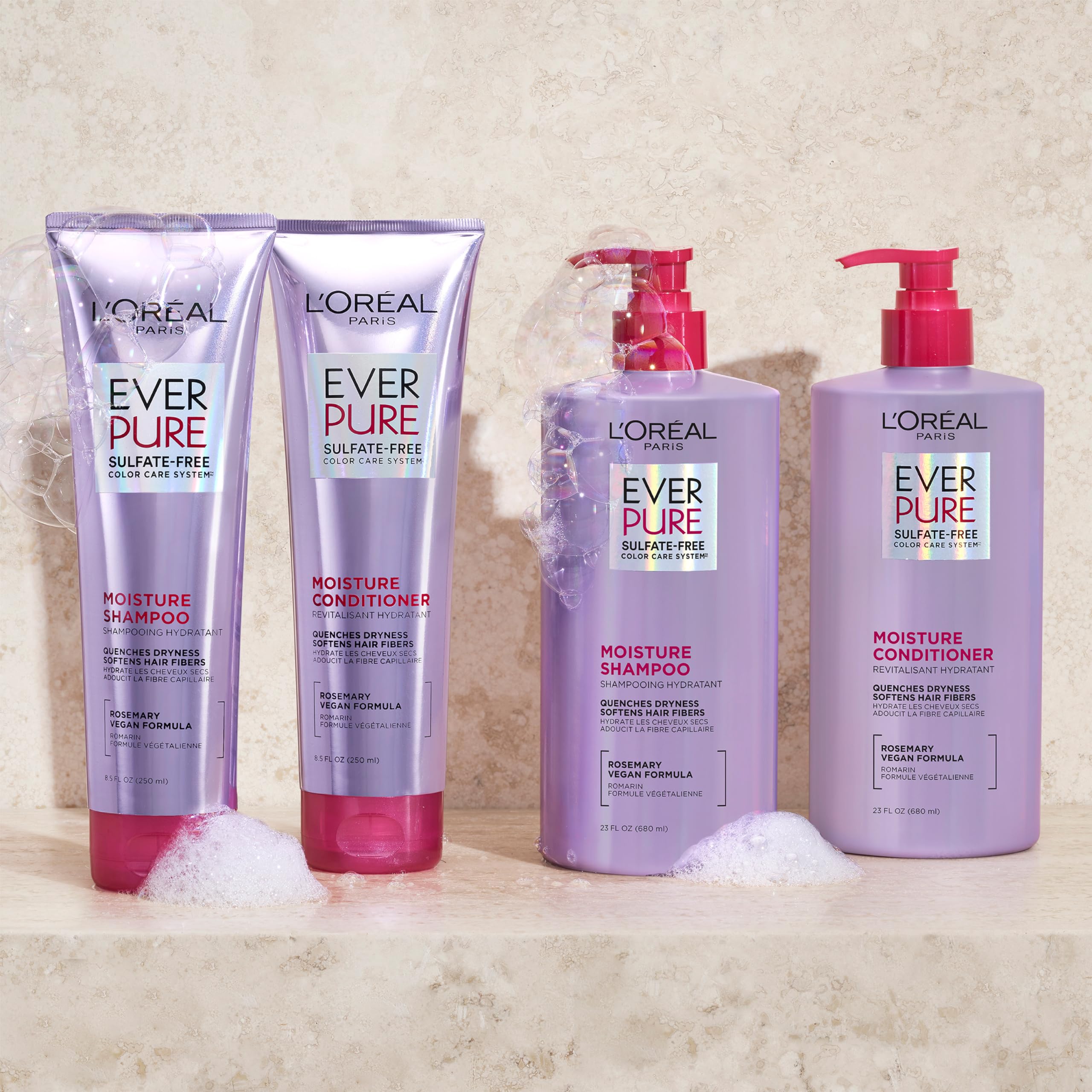 L'Oréal Paris EverPure aplicación suave que facilita el lavado.