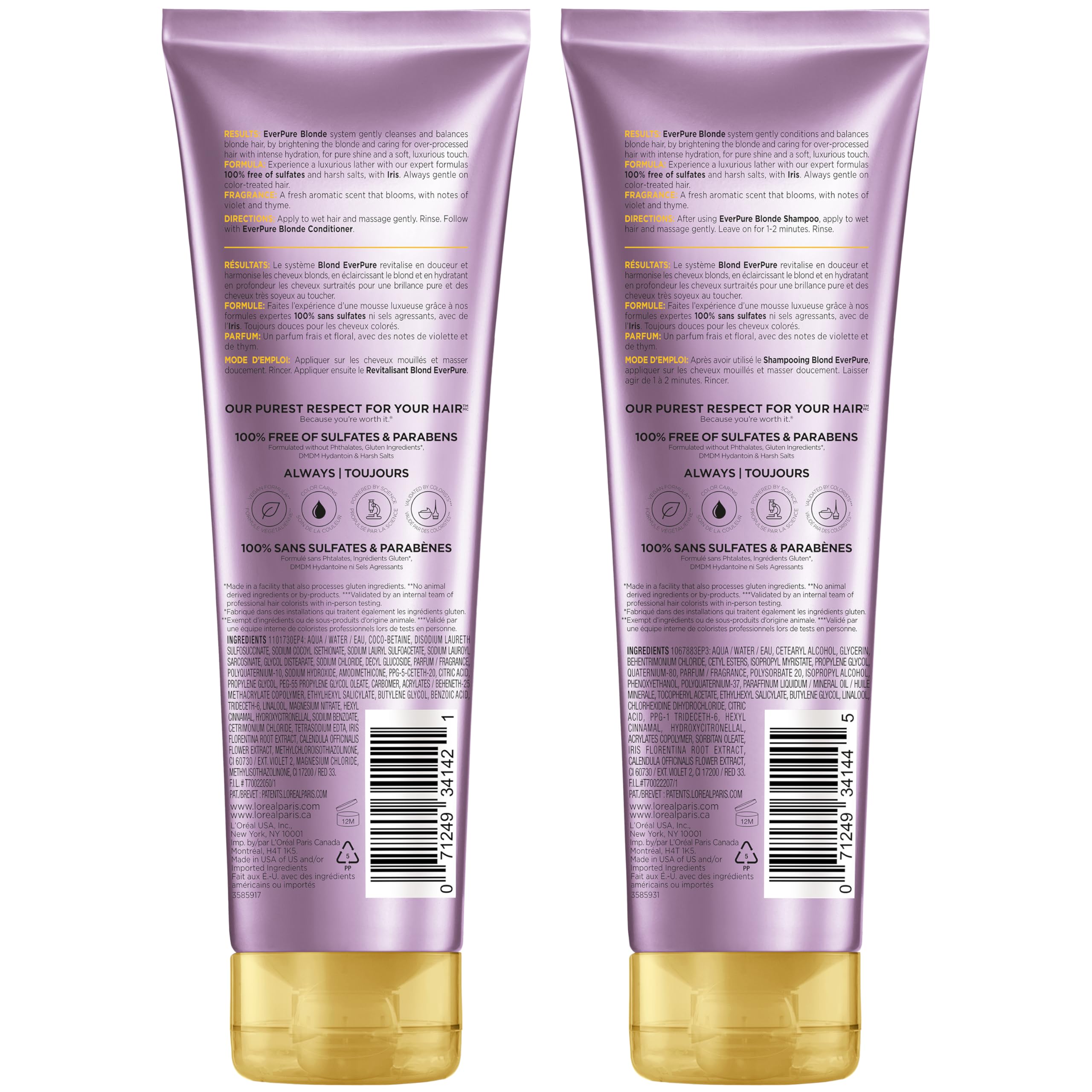 L’Oréal Paris EverPure Blonde cabello rubio con cuidado de color.