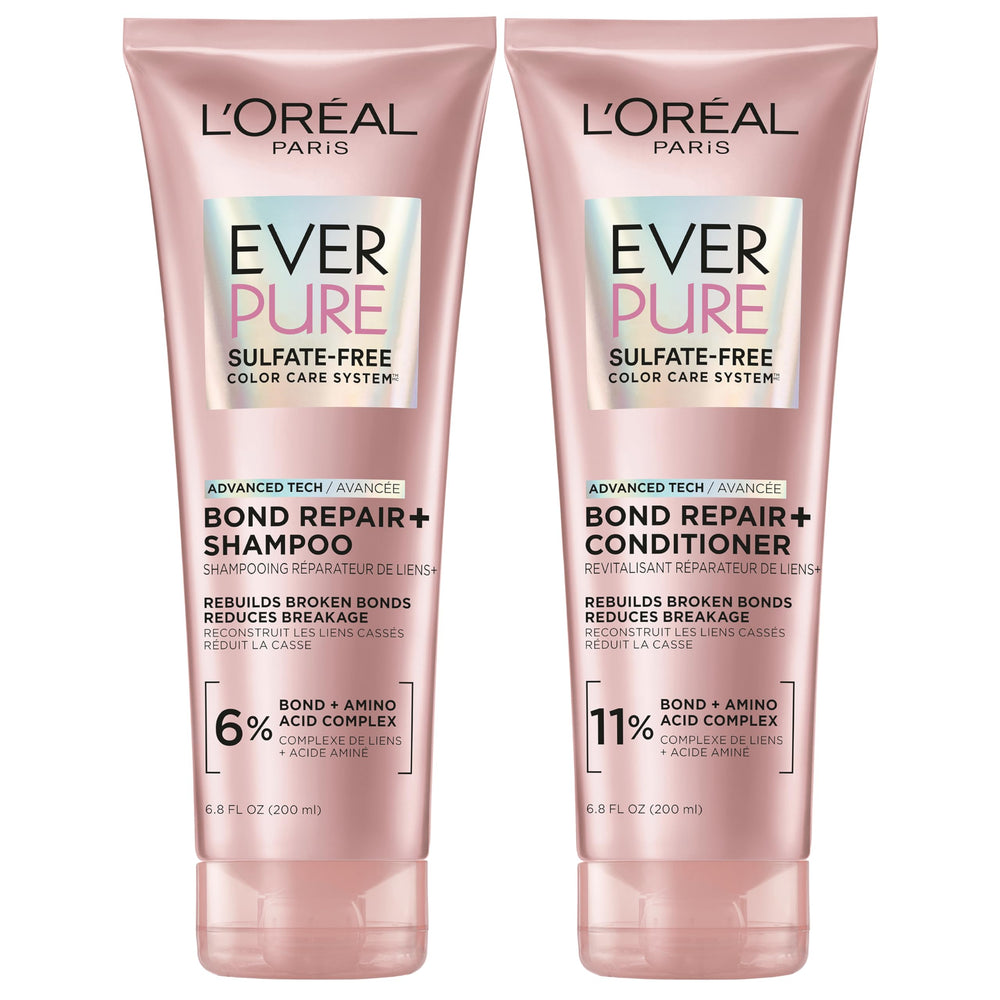 L’Oréal Paris EverPure Bond Repair+ champú fortalece la fibra capilar y protege el color.