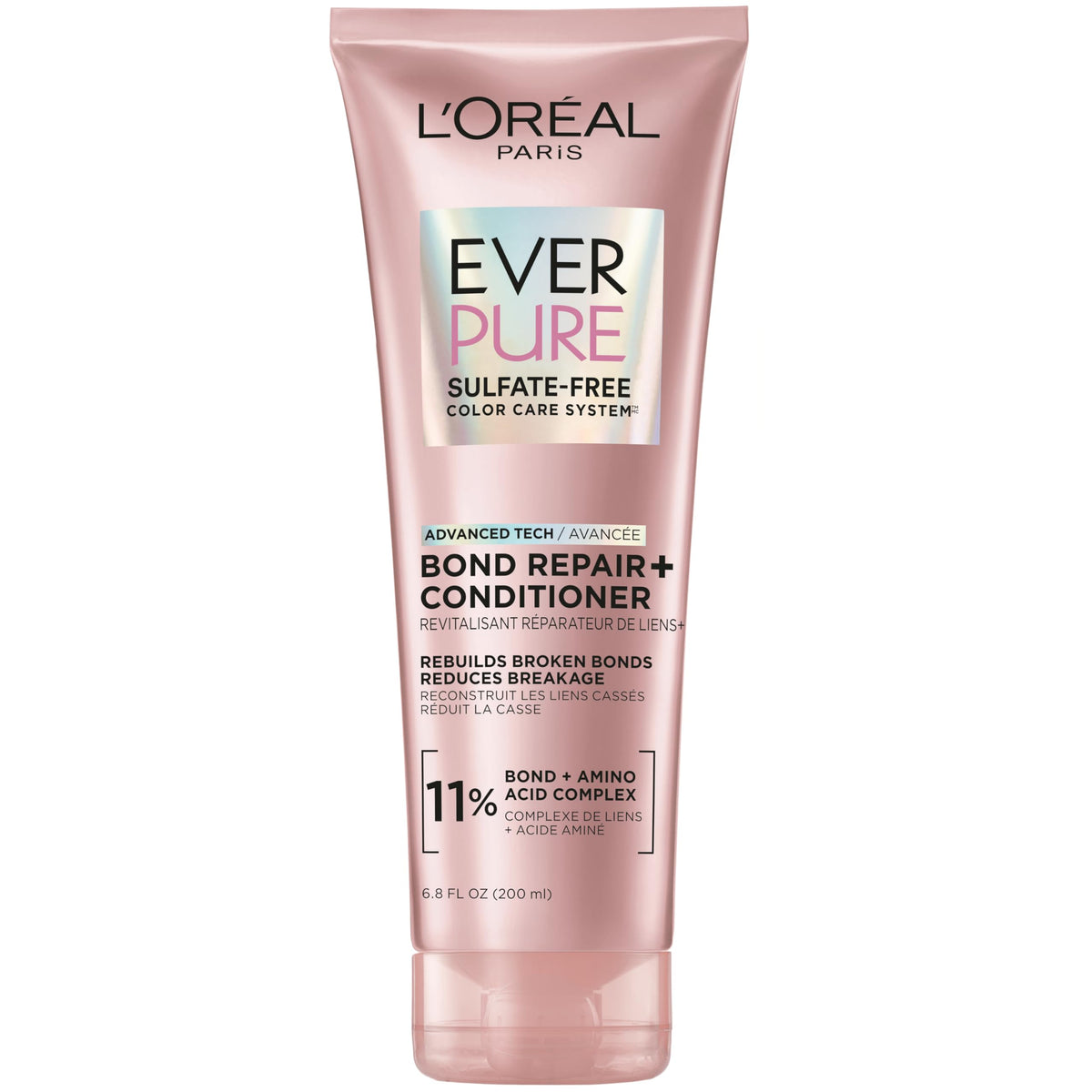 L'Oreal Paris EverPure Bond Repair+ Acondicionador en botella: repara enlaces y suaviza el cabello.