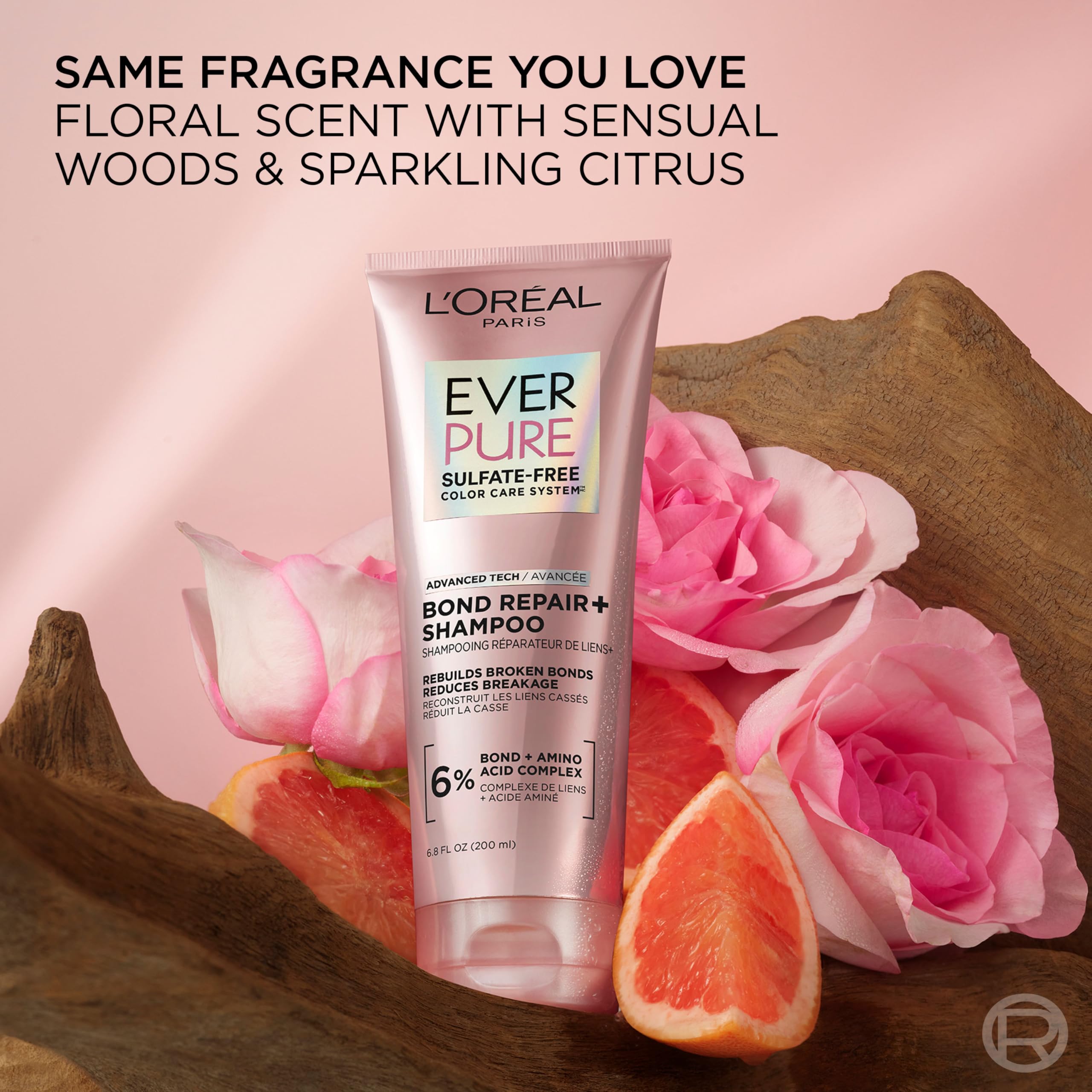 L'Oreal Paris EverPure Bond Repair+ aroma de rosa y sándalo: experiencia sensorial.