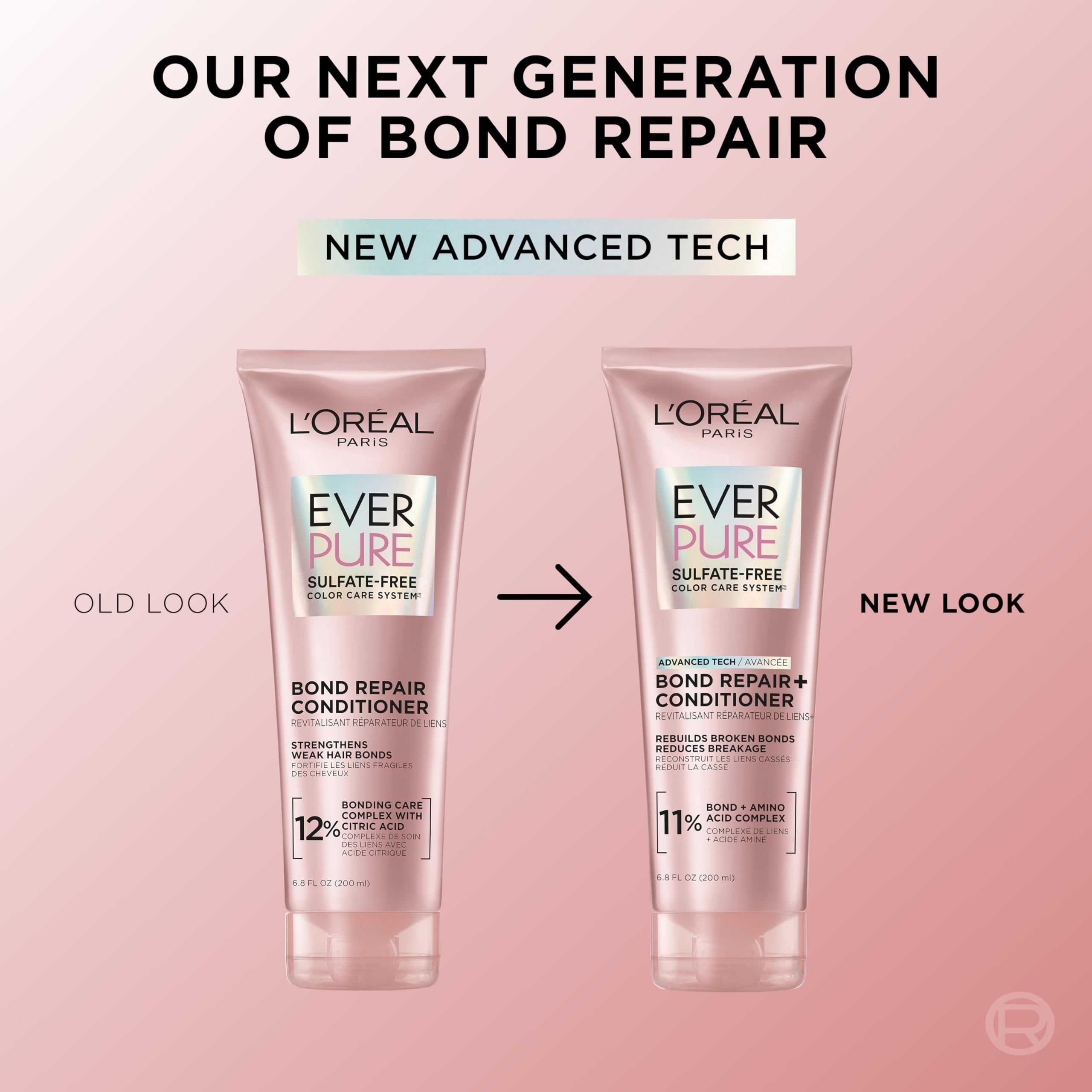 L'Oreal Paris EverPure Bond Repair+ con aminoácidos: fortalece el cabello desde el interior.