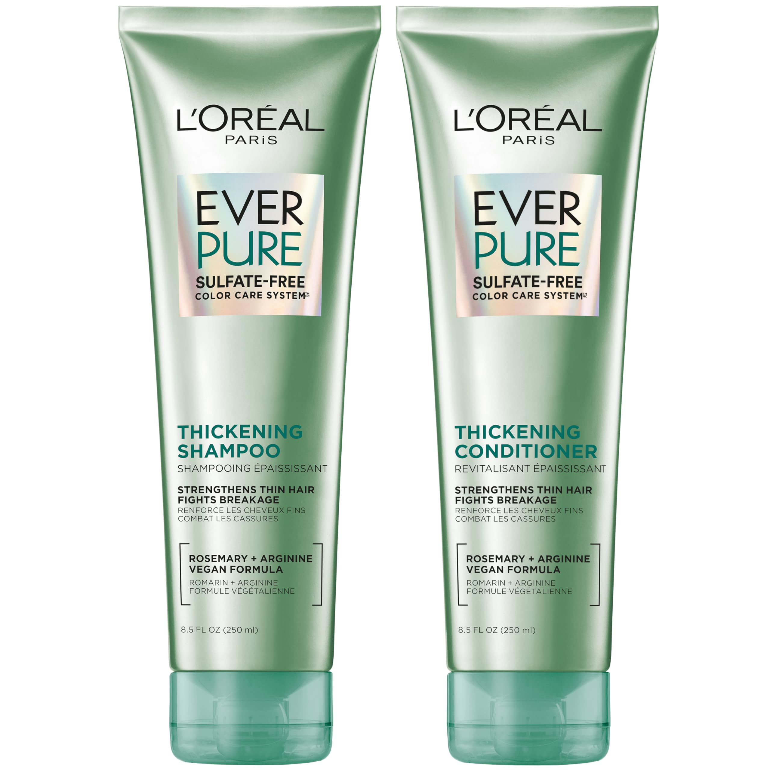 L'Oreal Paris EverPure champú engrosante con espuma lujosa para aportar volumen al cabello fino
