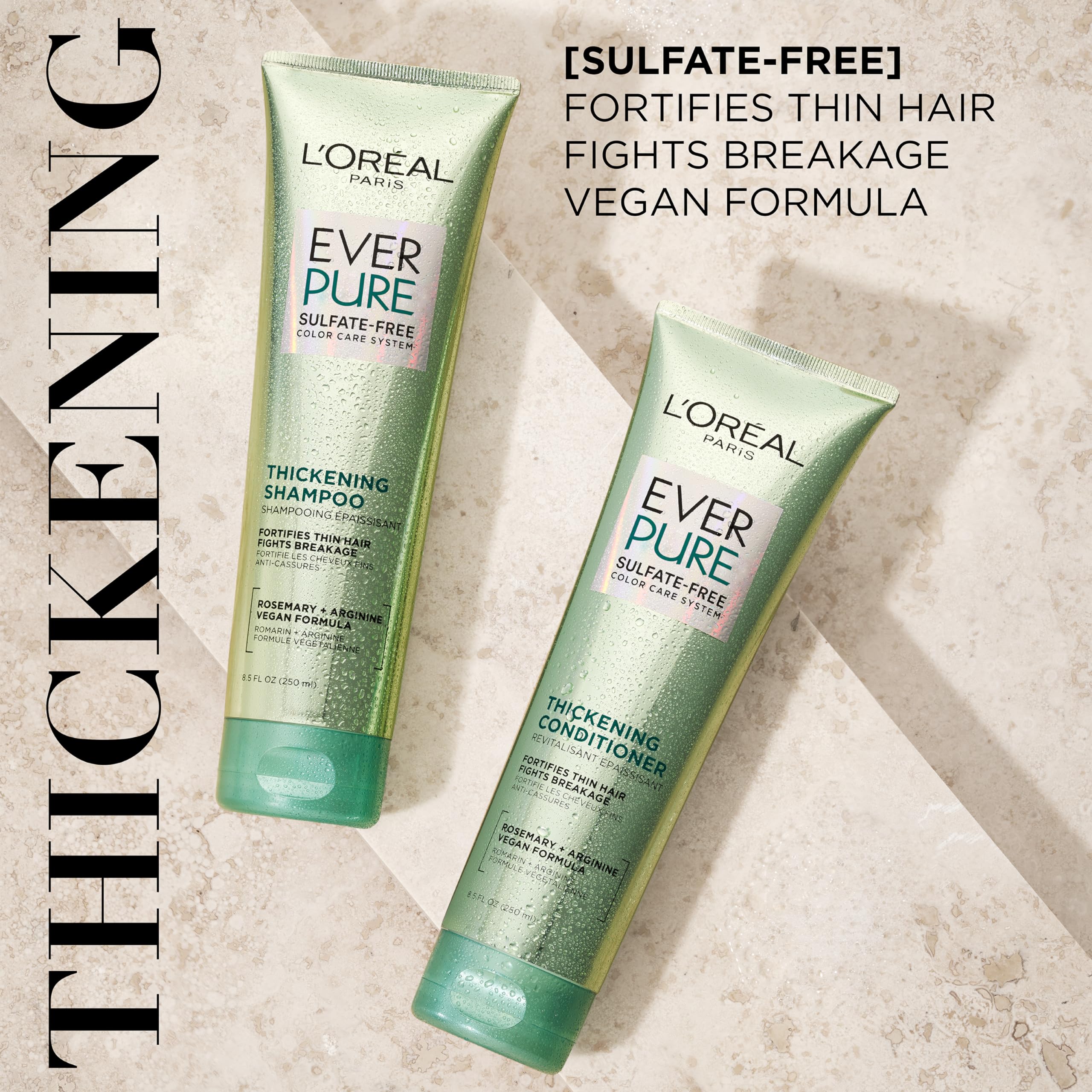 L'Oreal Paris EverPure champú para cabello fino fortalece la fibra capilar