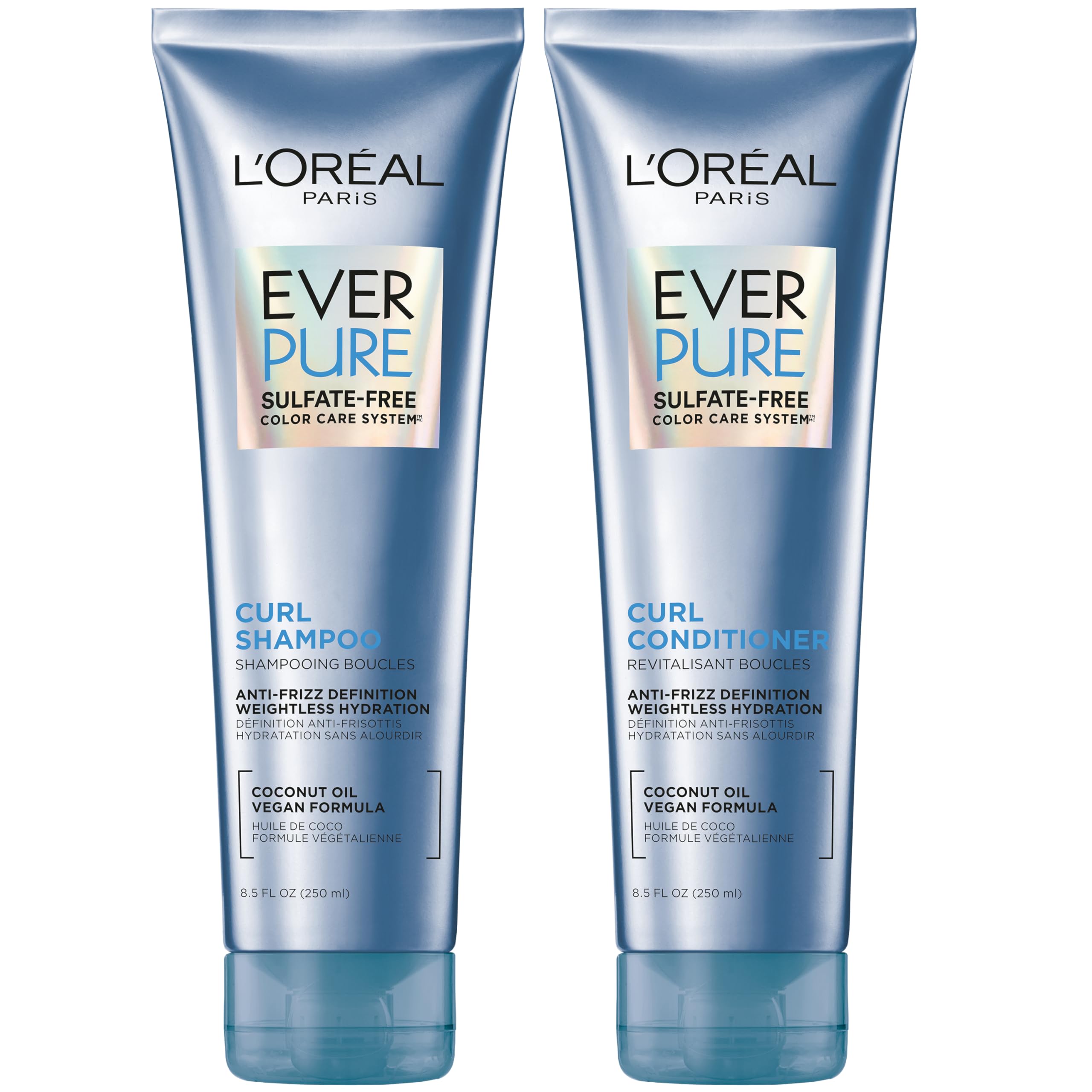 L'Oreal Paris EverPure champú sin sulfatos para rizos definidos sin pesar.