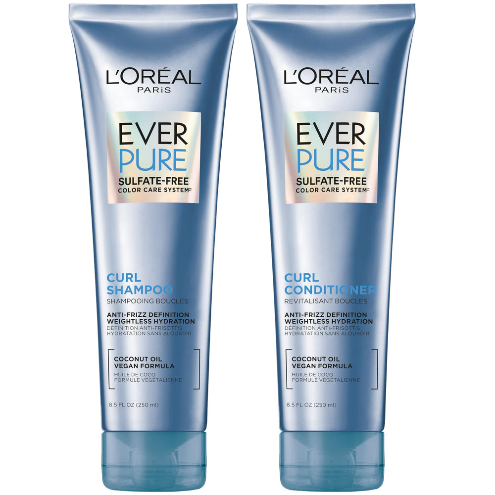 L'Oreal Paris EverPure champú sin sulfatos para rizos definidos sin pesar.