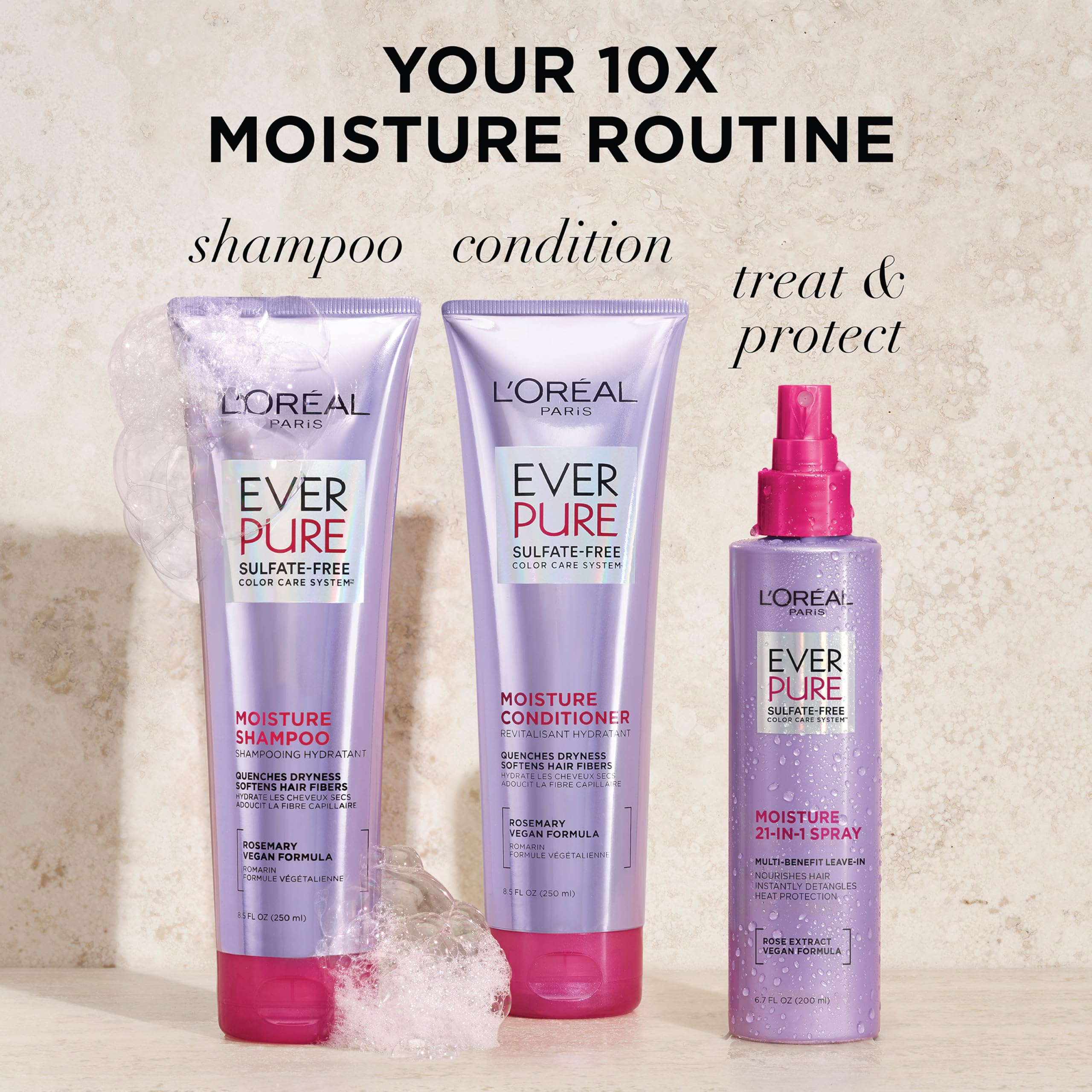 Control del frizz con L'Oreal Paris EverPure, cabello suave y manejable