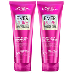 L’Oréal Paris EverPure Iron Sleek champú espuma, limpieza suave para cabello encrespado