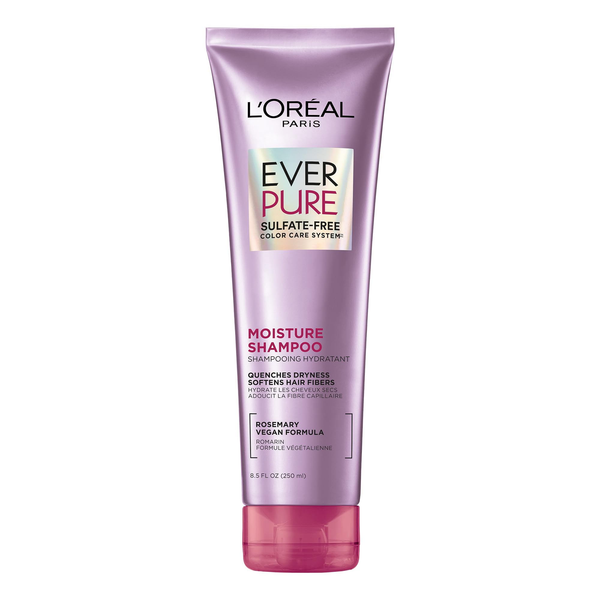 L’Oréal Paris EverPure Moisture Shampoo bottle front for color protection