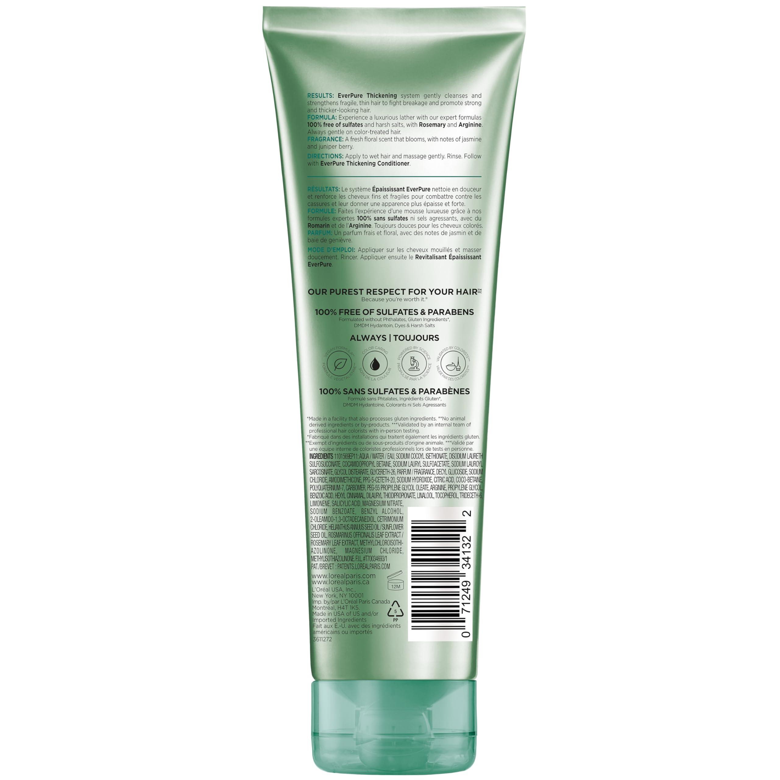 L'Oreal Paris EverPure packaging variation shown for hair care routine