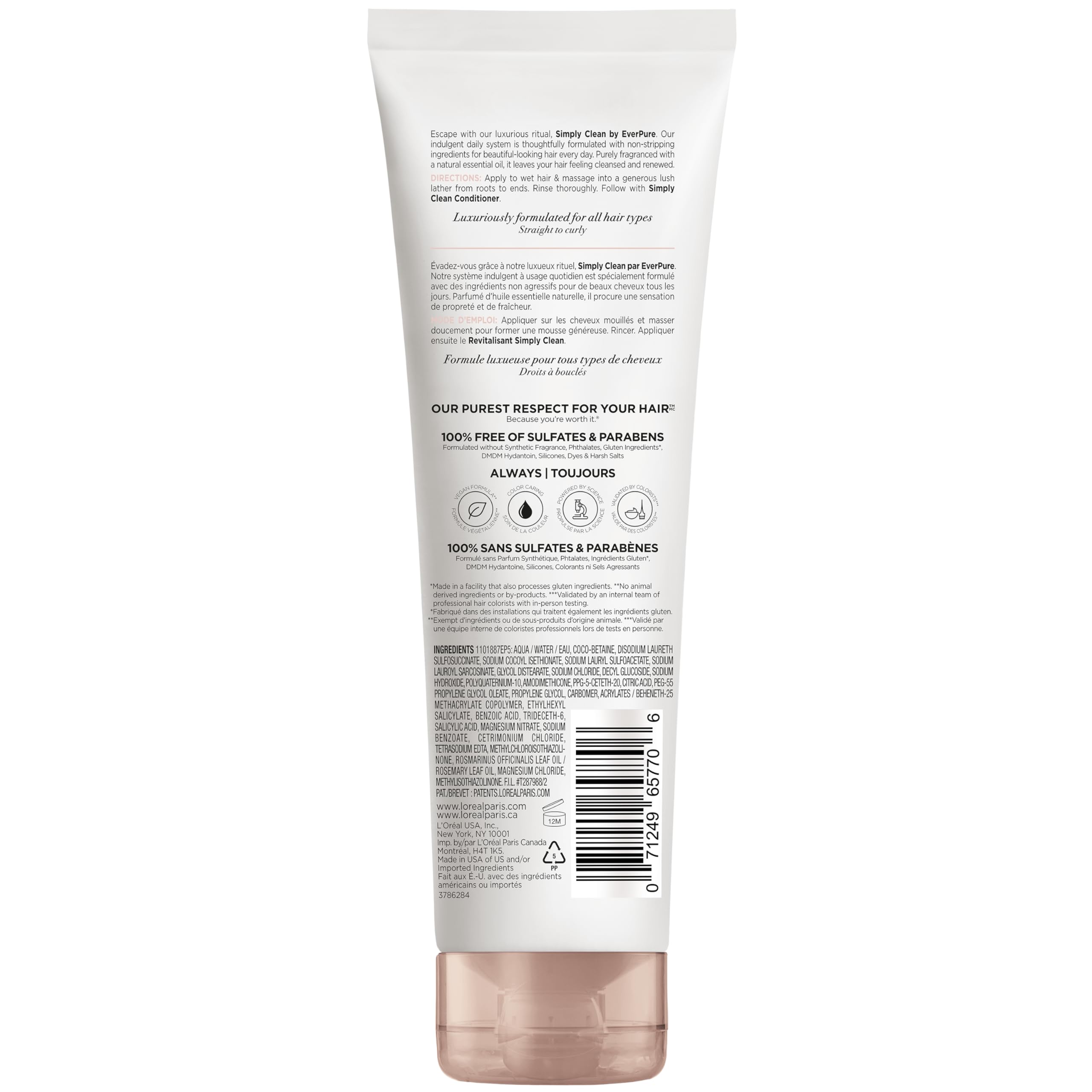 L'Oreal Paris EverPure Simply Clean: sin fragancias sintéticas para uso diario