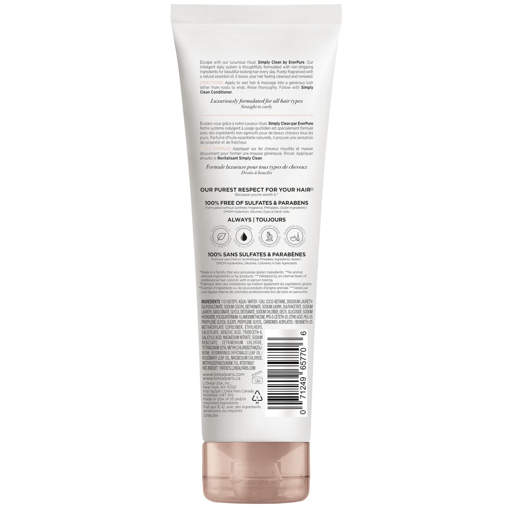 L'Oreal Paris EverPure Simply Clean: sin fragancias sintéticas para uso diario