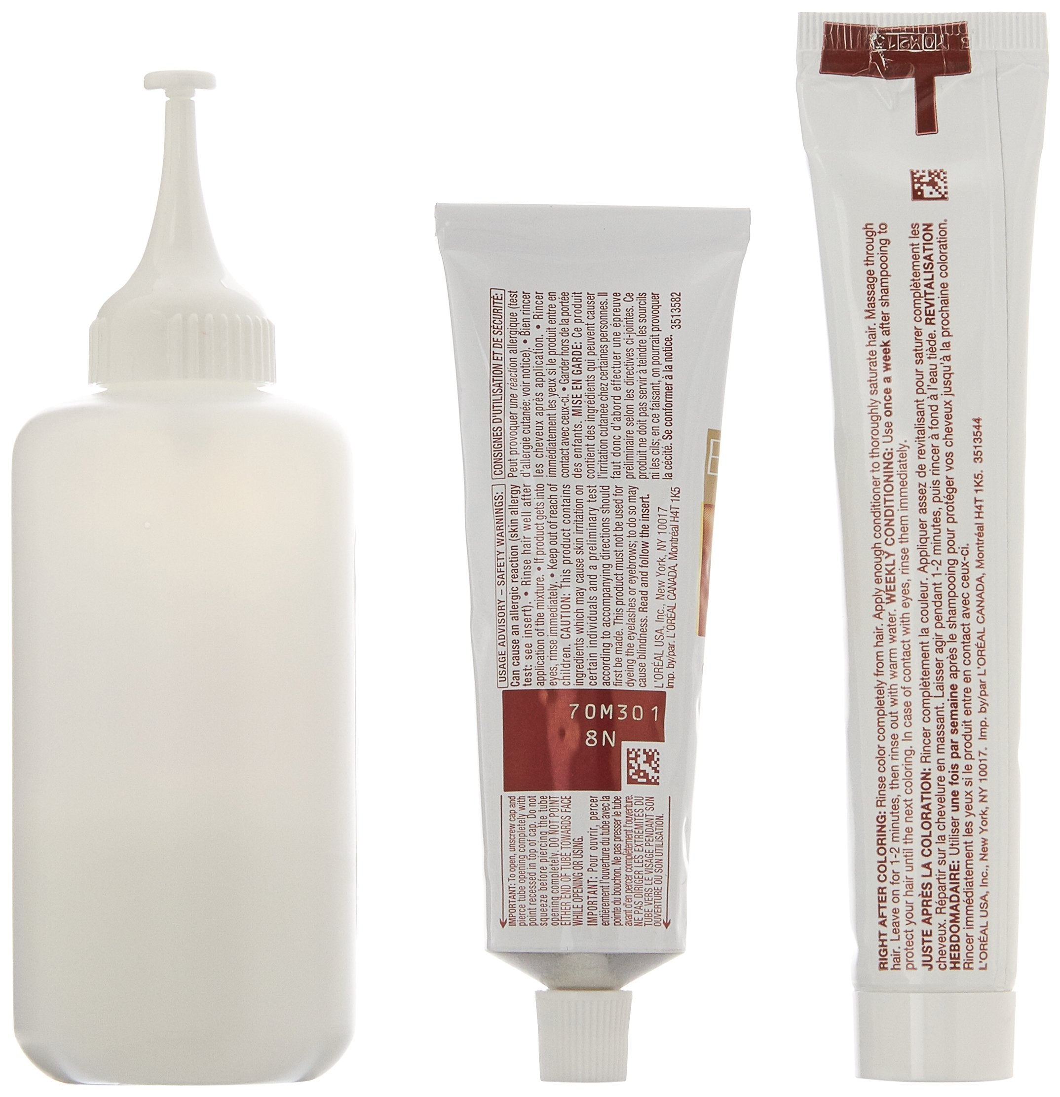 L'Oreal Paris Excellence Age Perfect pro-keratine formula in-pack supports hair feel and manageability.