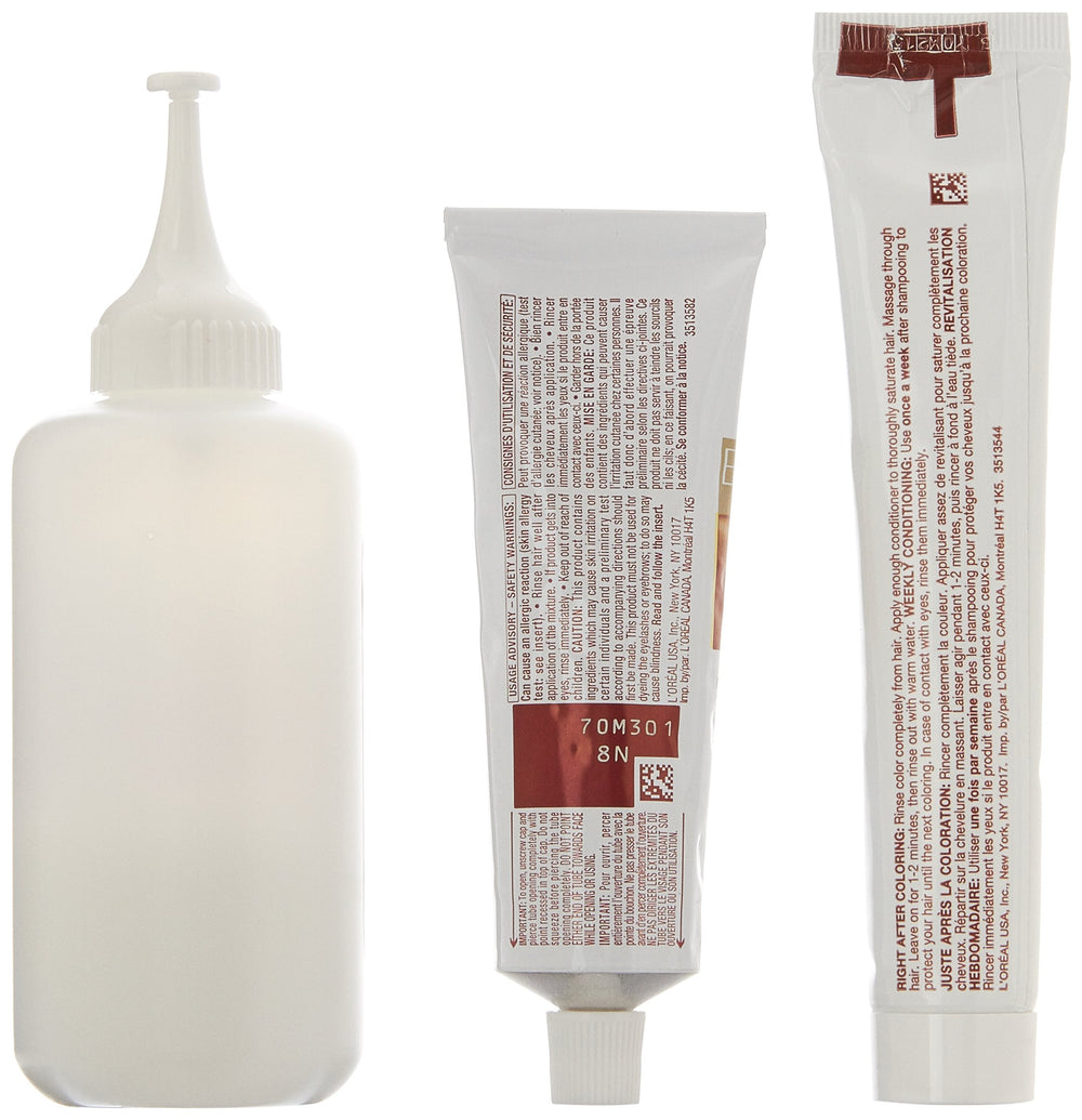 L'Oreal Paris Excellence Age Perfect pro-keratine formula in-pack supports hair feel and manageability.