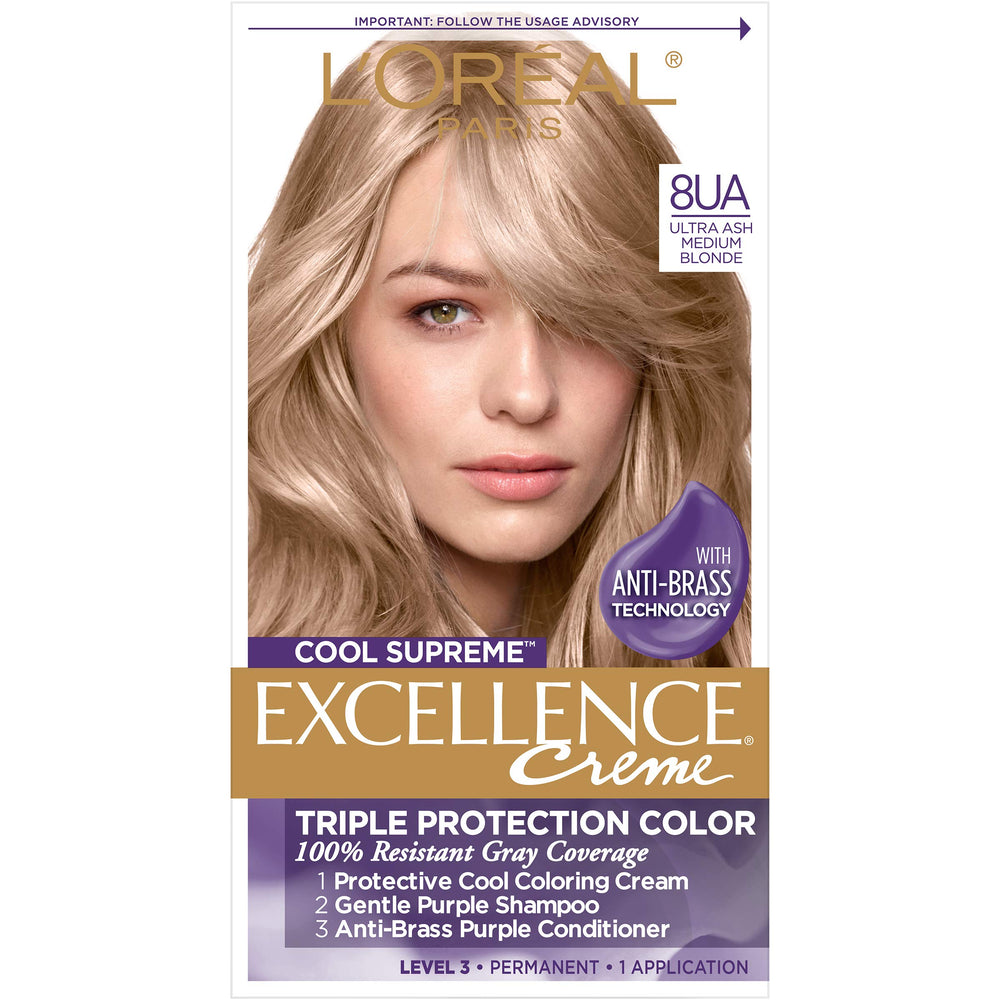 L'Oreal Paris Excellence Cool Supreme color application delivers even gray coverage with an ash finish