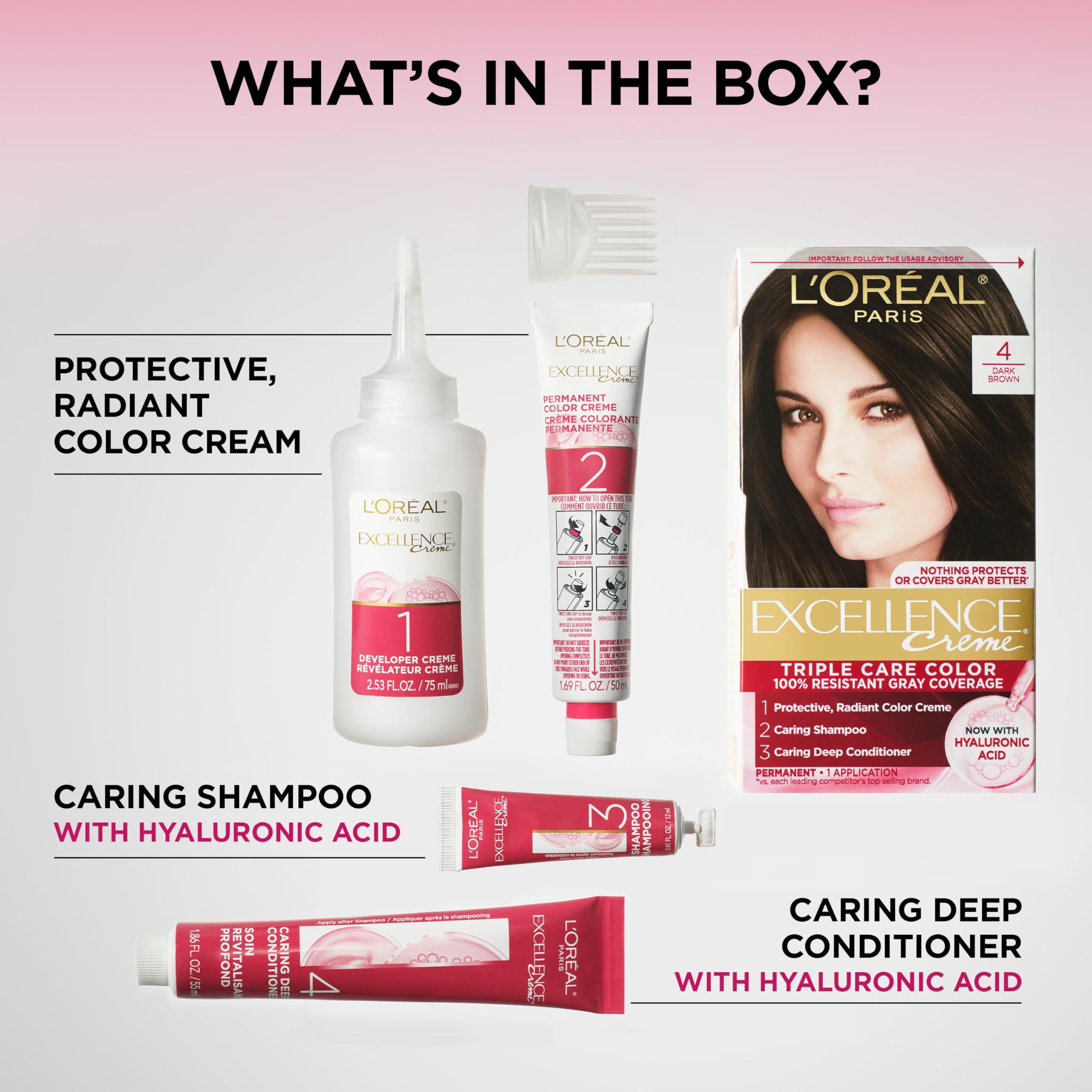 Caring Shampoo bottle from Excellence Creme with moisturizing formula