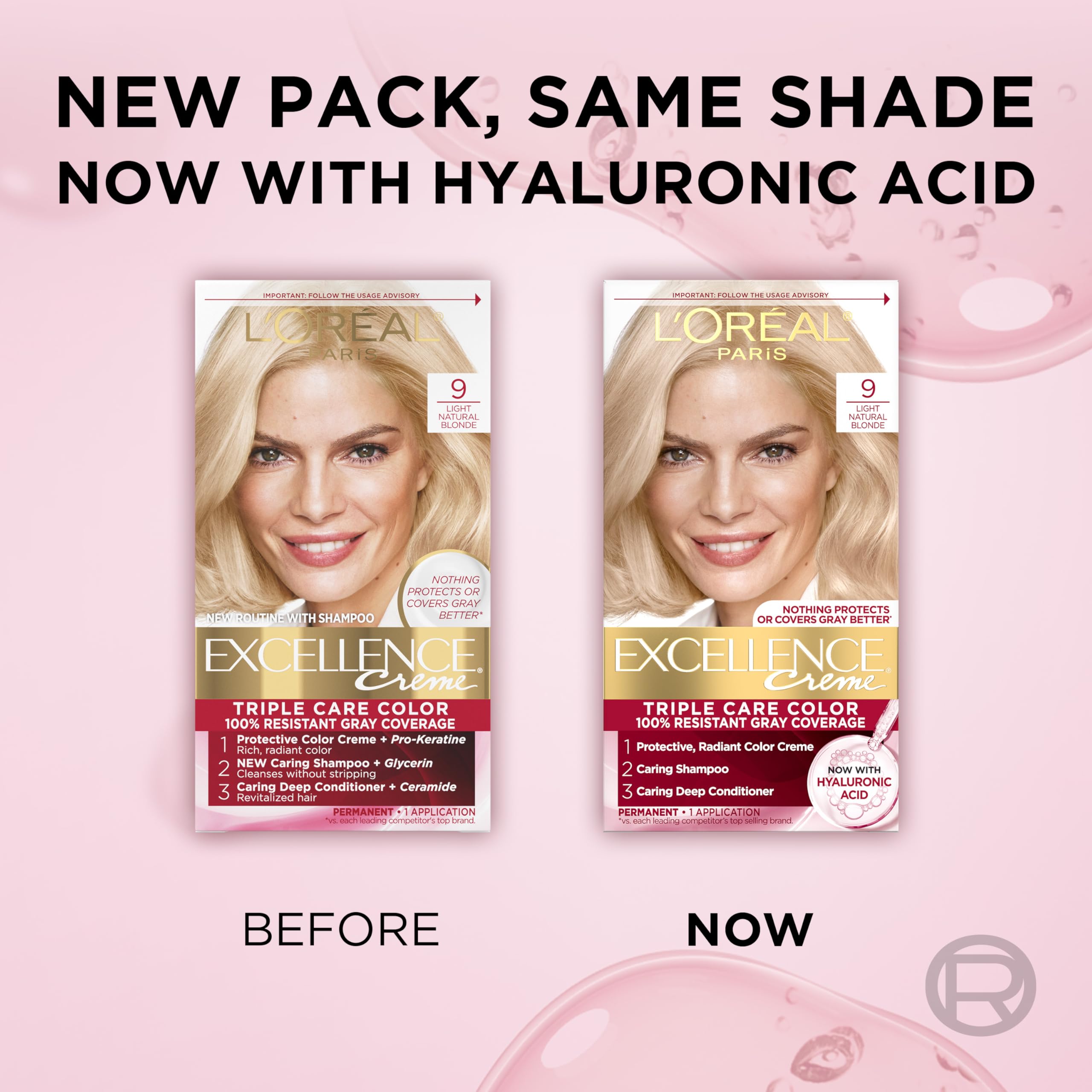 L'Oreal Paris Excellence Creme packaging insert with shade guidance.