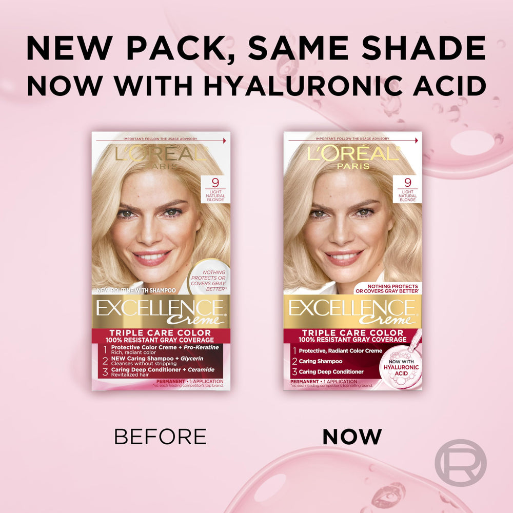 L'Oreal Paris Excellence Creme packaging insert with shade guidance.