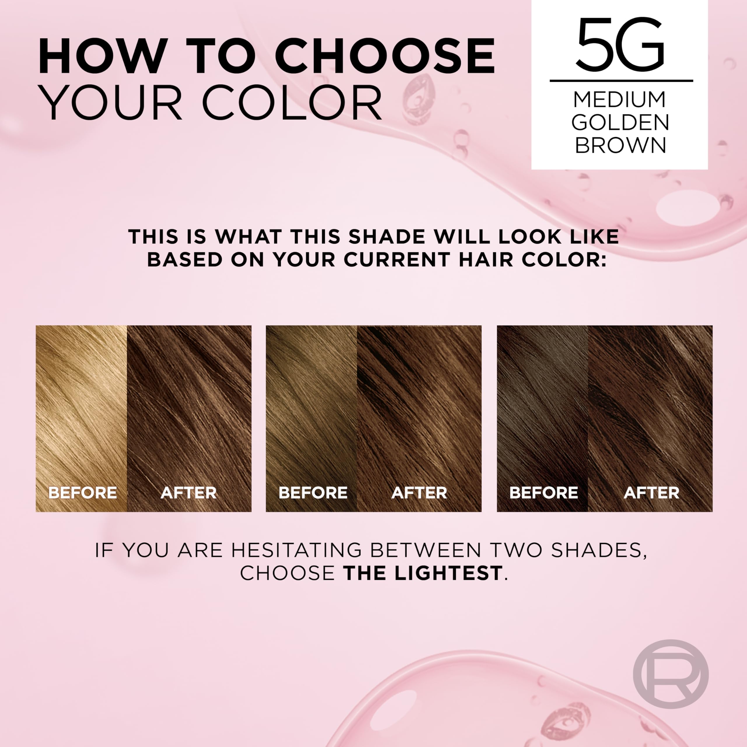 5G Medium Golden Brown shade swatch from L'Oreal Paris Excellence Crème