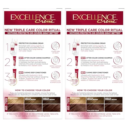L'Oreal Paris Excellence Crème studio lighting photo showcases natural color results.