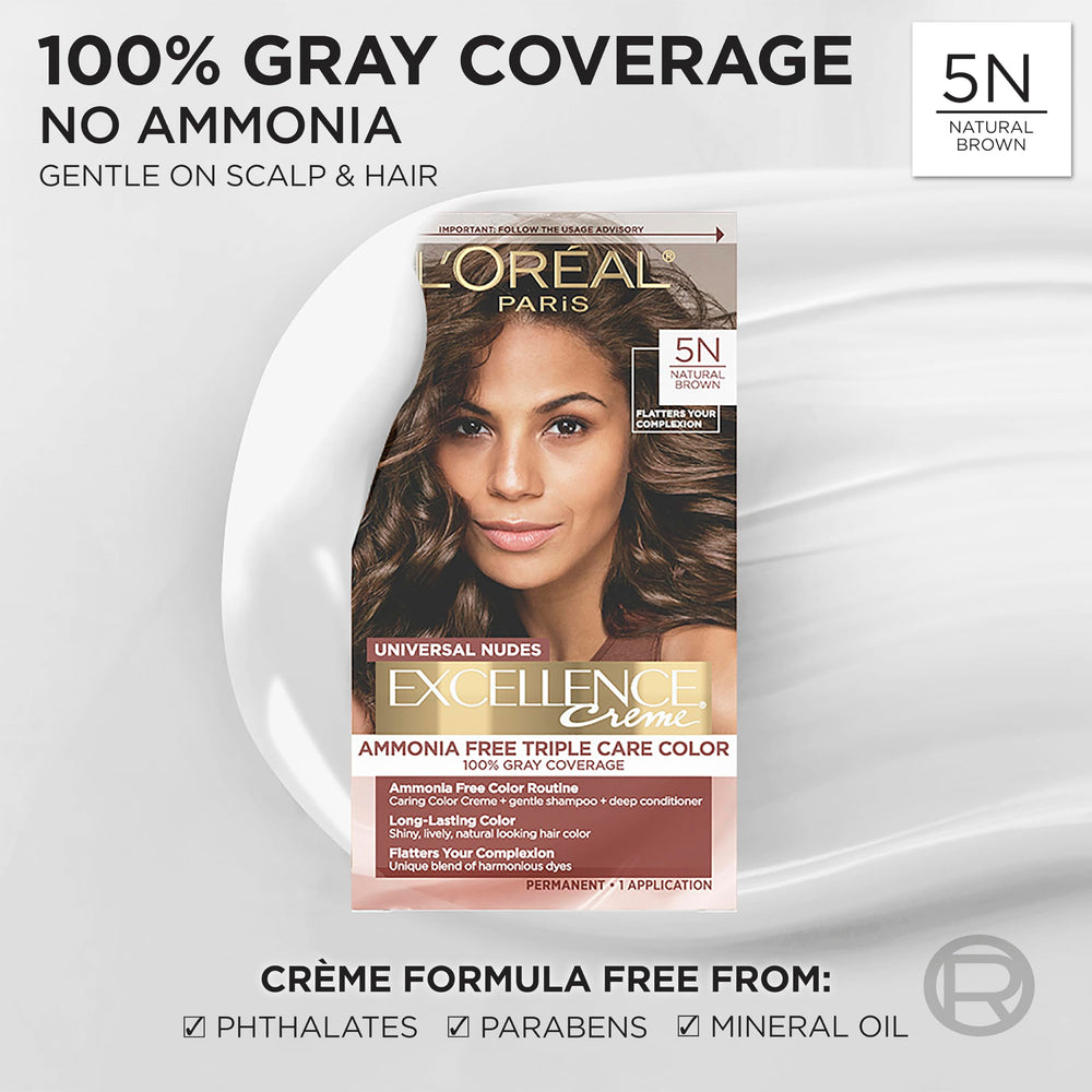 L'Oreal Paris Excellence Universal Nudes color cream being mixed gently for even shade