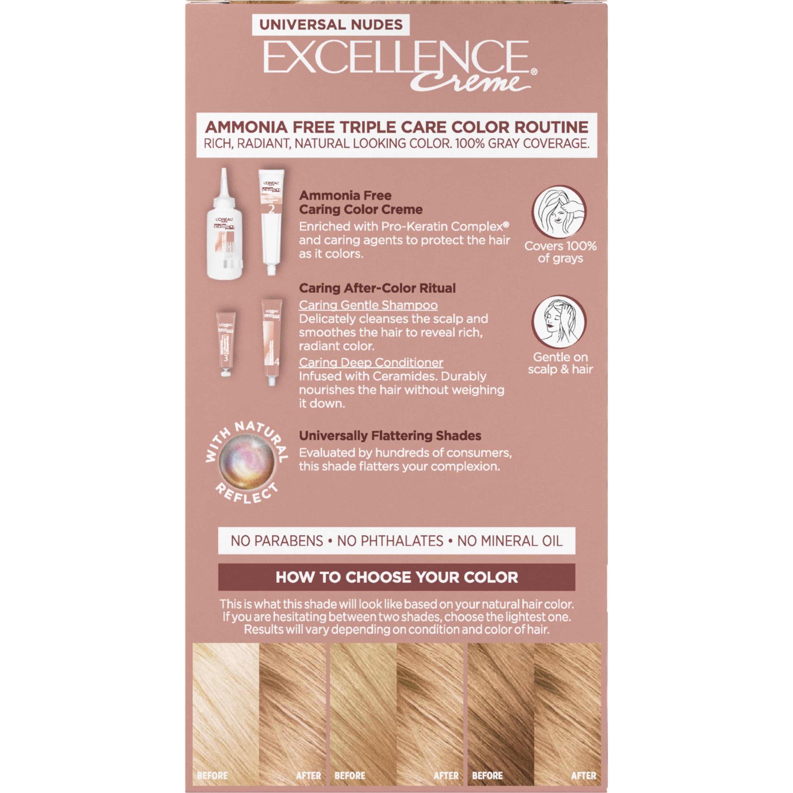 L'Oréal Paris Excellence Universal Nudes color cream closeup showing creamy consistency.
