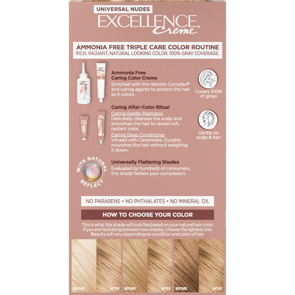 L'Oréal Paris Excellence Universal Nudes color cream closeup showing creamy consistency.