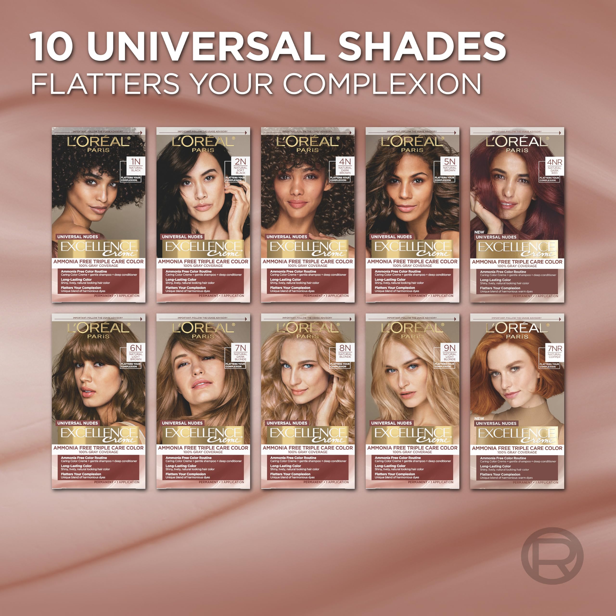 L'Oreal Paris Excellence Universal Nudes 2-pack box communicates convenient value for long-term use.