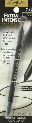 Delineador en lápiz Extra-Intense de L’Oréal Paris, negro, trazo definido para look intenso